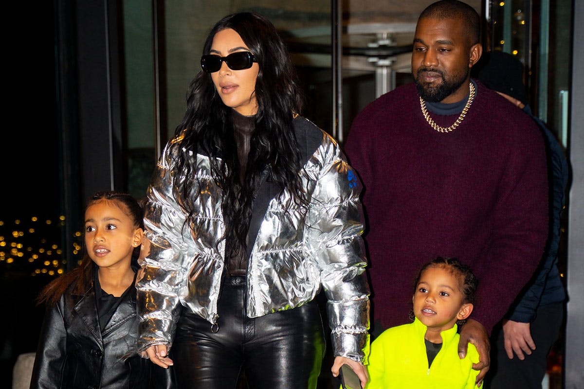 Kim Kardashian, Kanye West, North West and Saint West in NYC