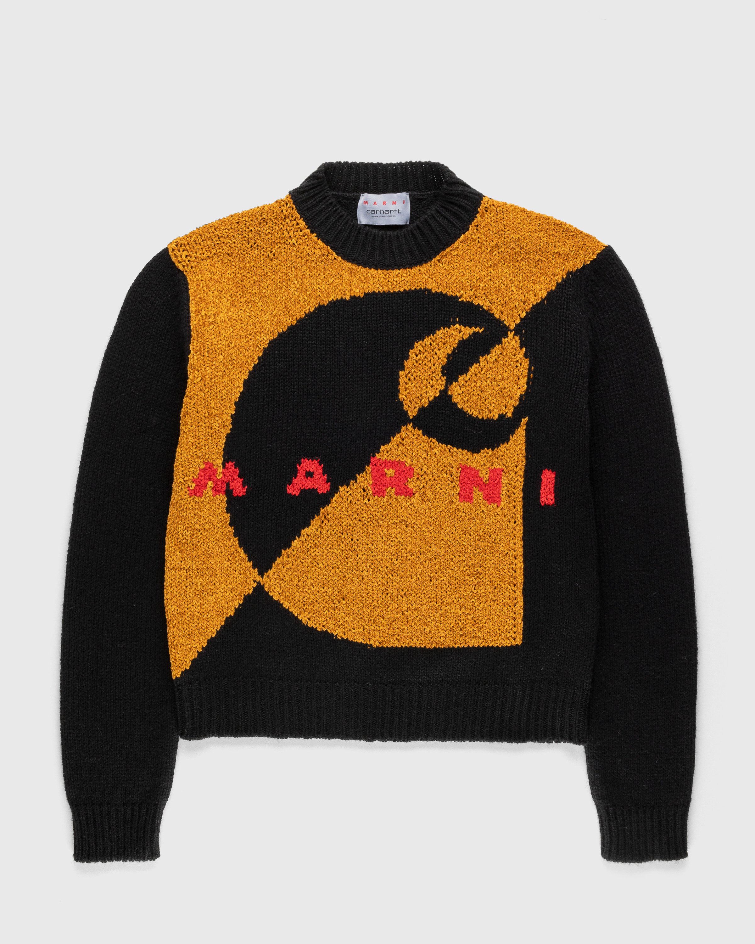 Marni x Carhartt WIP - Intarsia Logo Sweater Brown - Clothing - Brown - Image 1