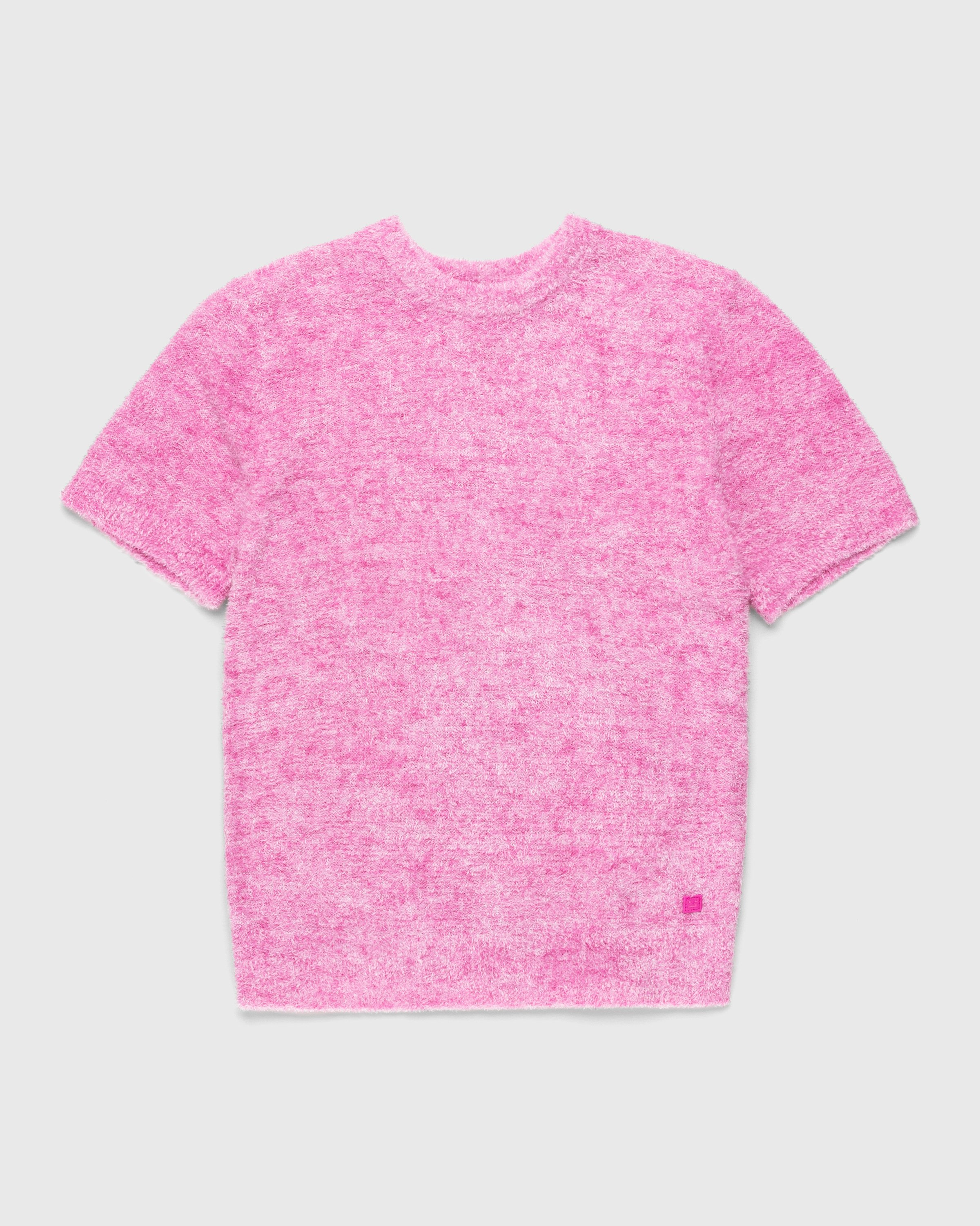 Acne Studios - Short-Sleeve Crewneck Sweater Pink - Clothing - Pink - Image 1