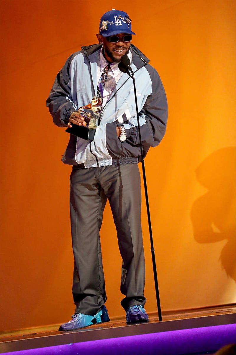 Kendrick Lamar Wears Martine Rose x Nike Shox MR4 for Grammy Win