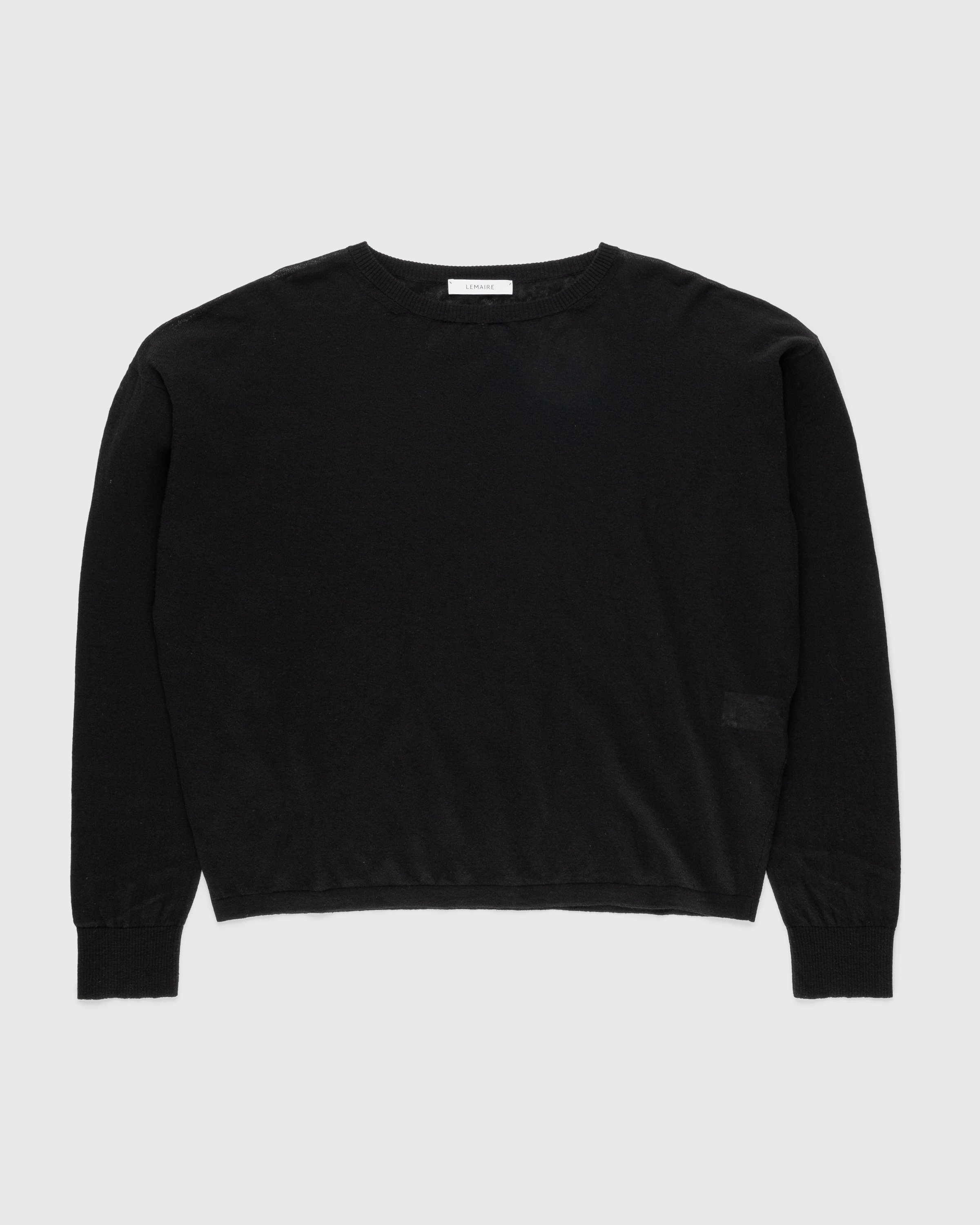 Lemaire - Boxy Cotton Linen Sweater Black - Clothing - Black - Image 1