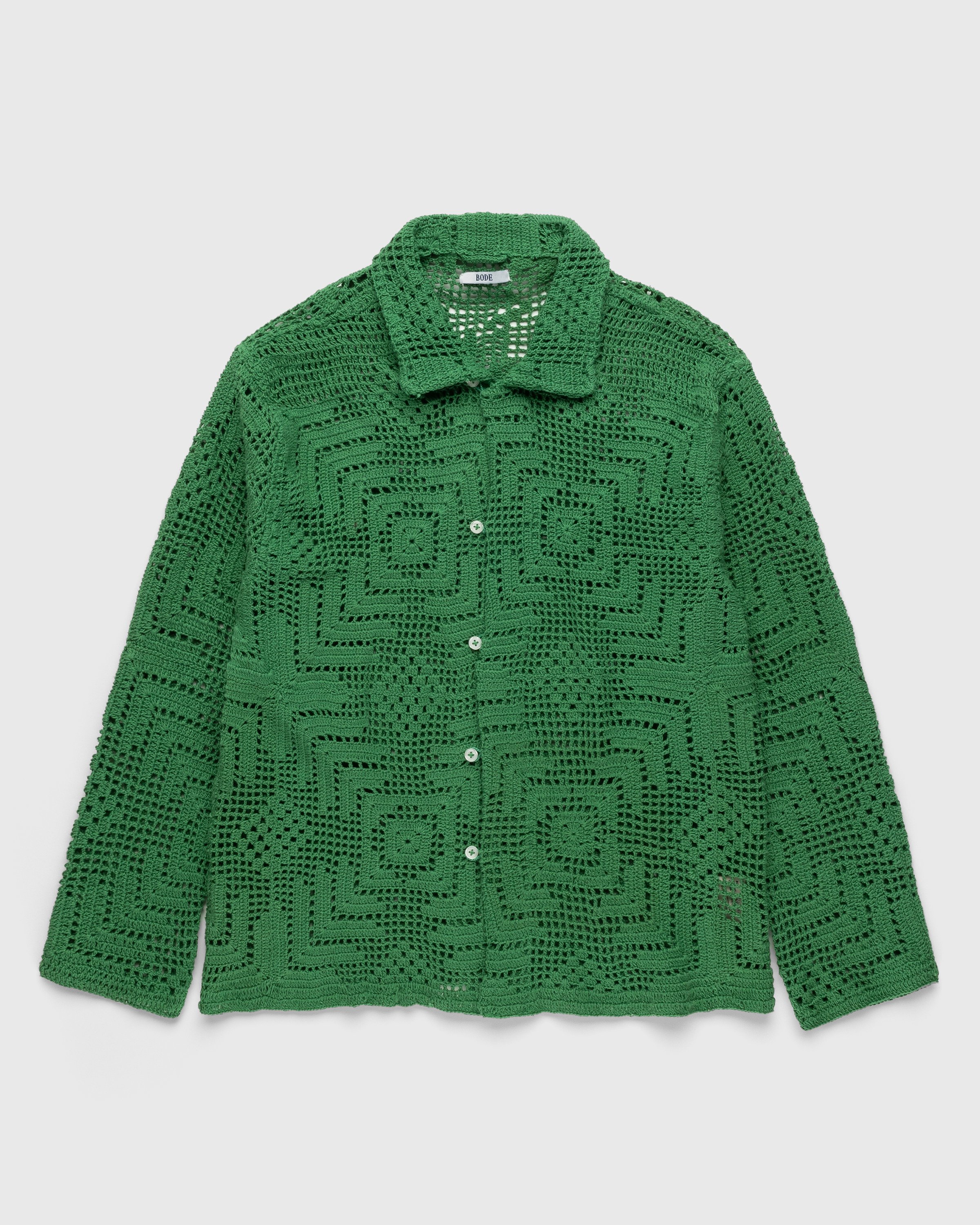 Bode - Crochet Overshirt Green - Clothing - Green - Image 1