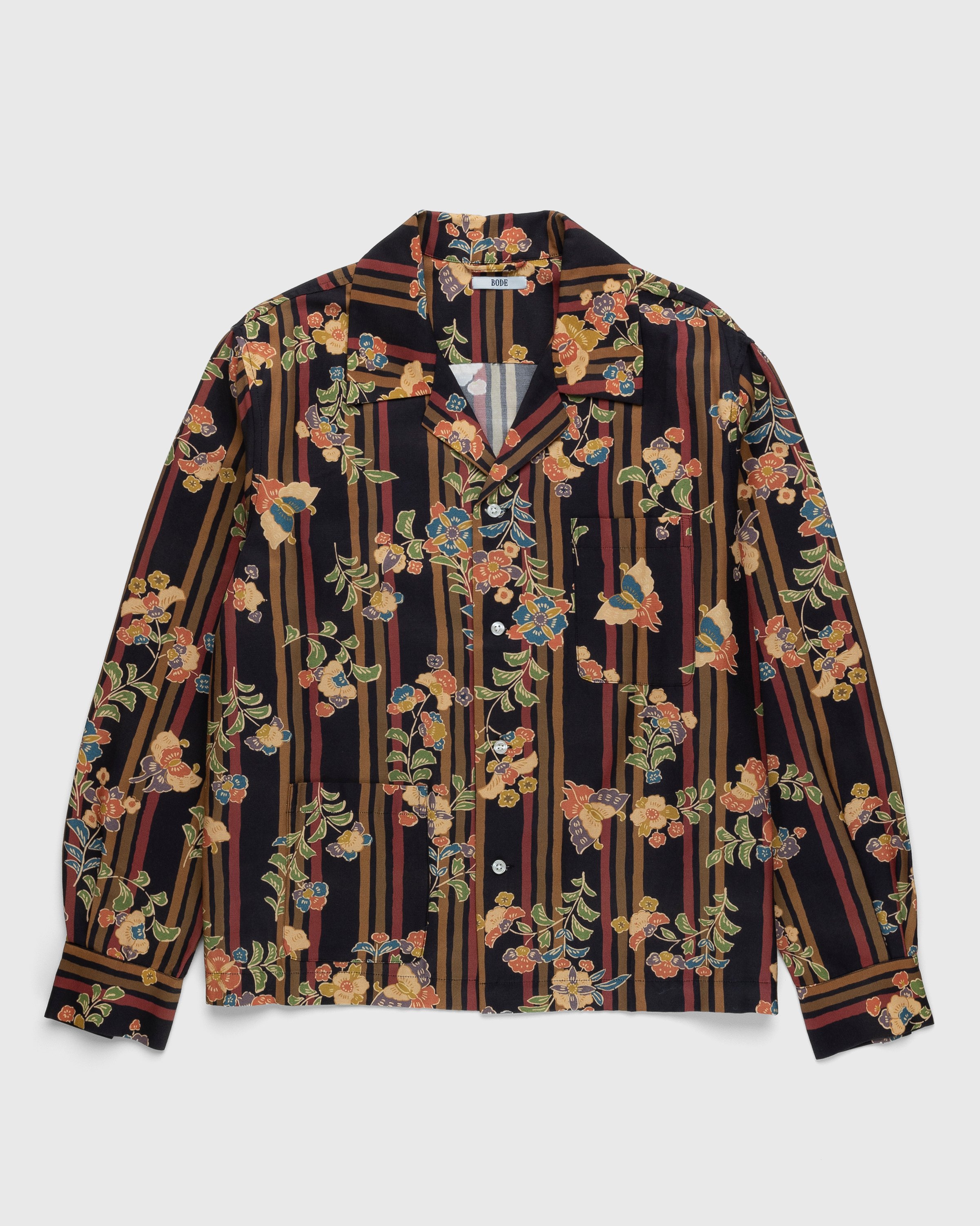 Bode - Butterfly Stripe Long-Sleeve Shirt Multi - Clothing - Multi - Image 1
