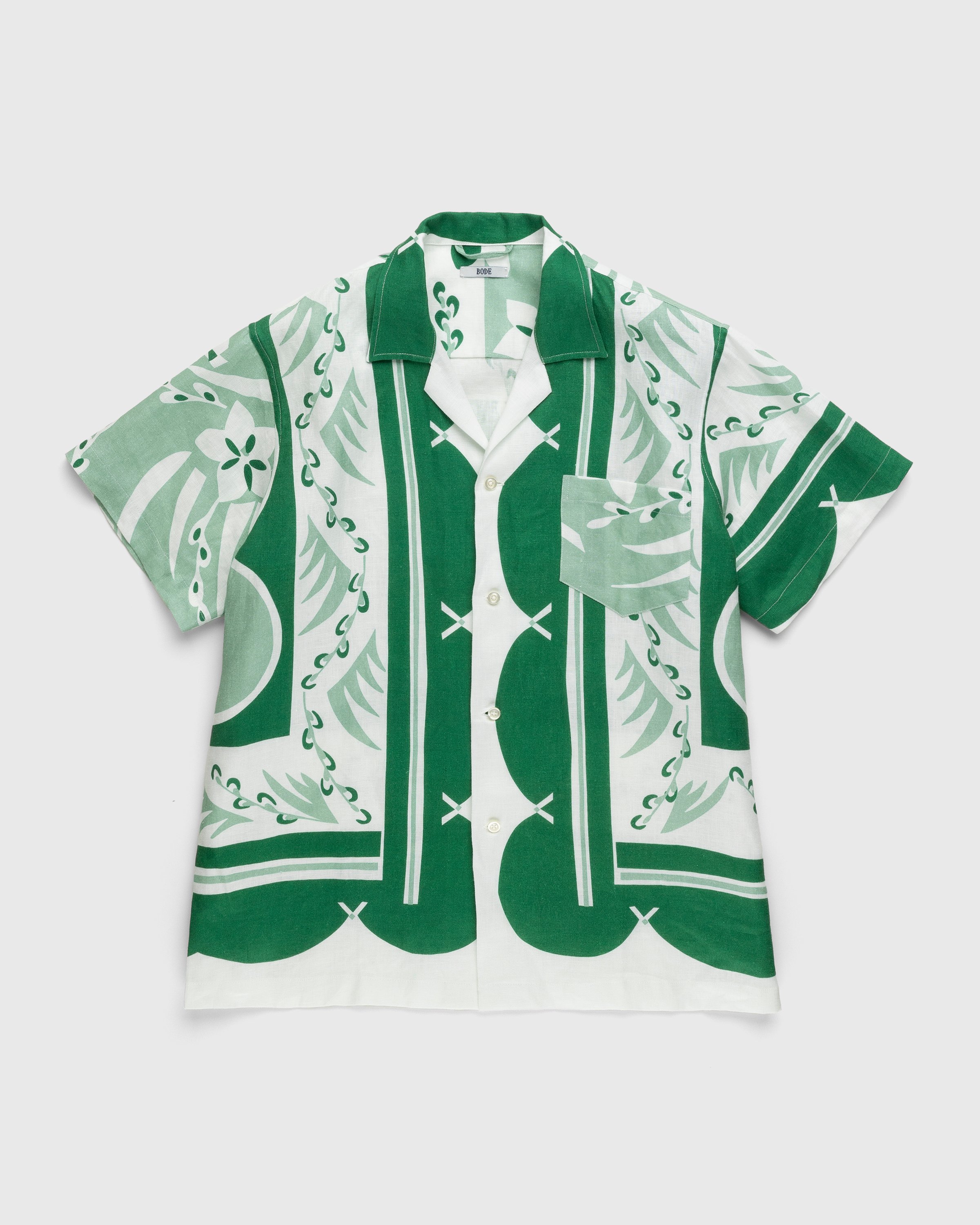Bode - Prairie Willow Short-Sleeve Shirt Green - Clothing - Green - Image 1