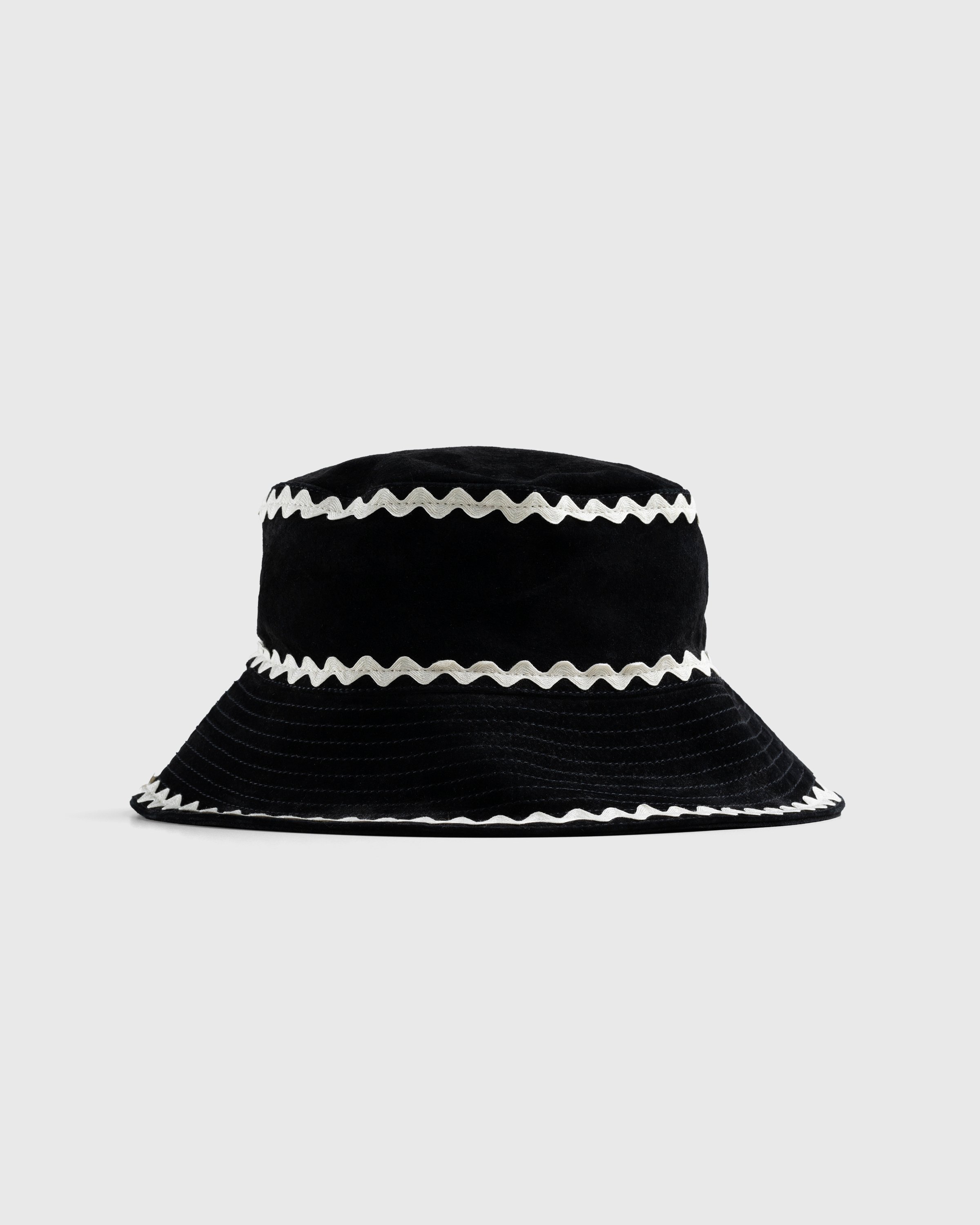Bode - Suede Rickrack Hat Black - Accessories - Black - Image 1