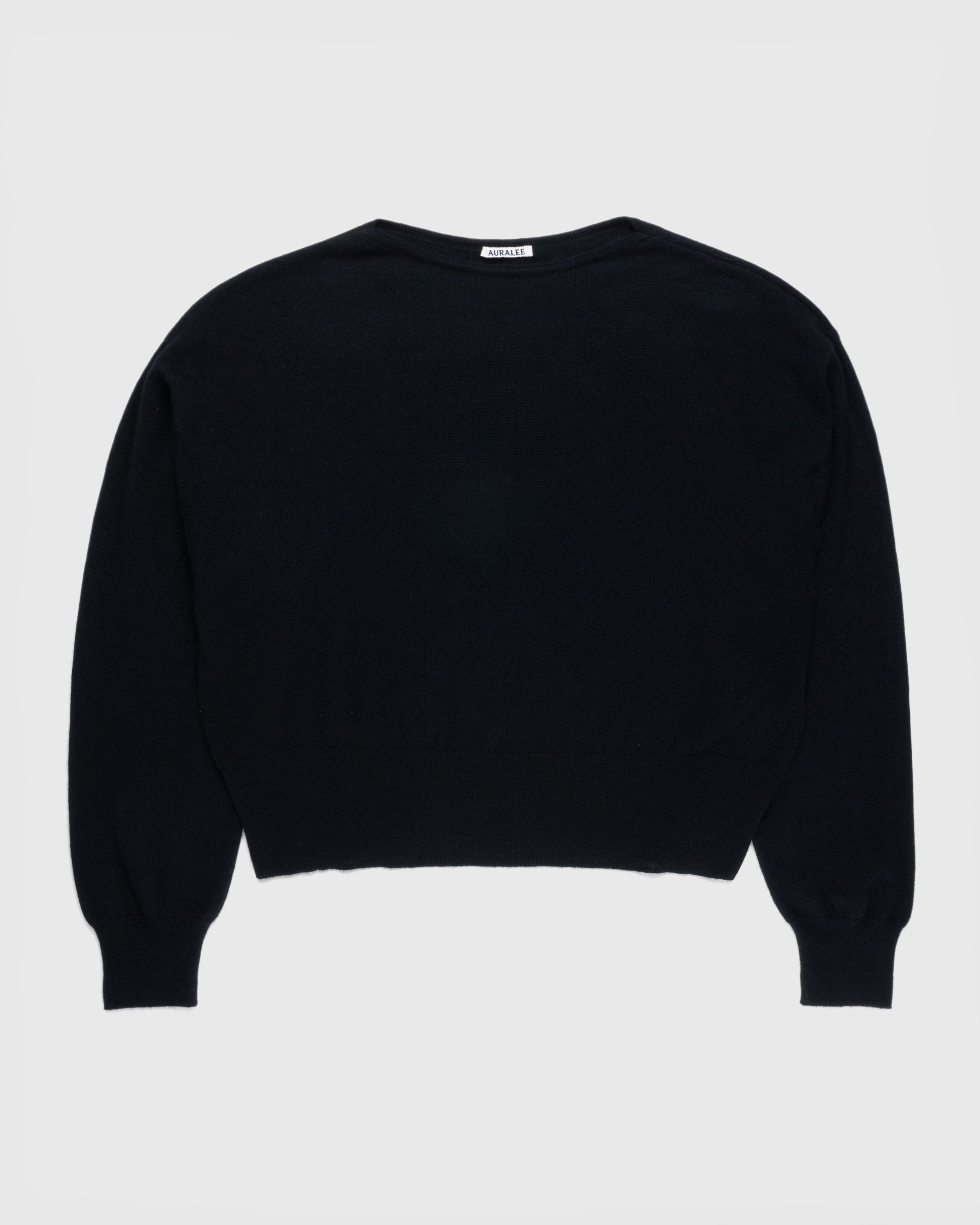 Auralee - Super Fine Cashmere Silk Knit Boat Neck Pullover Black - Clothing - Black - Image 1