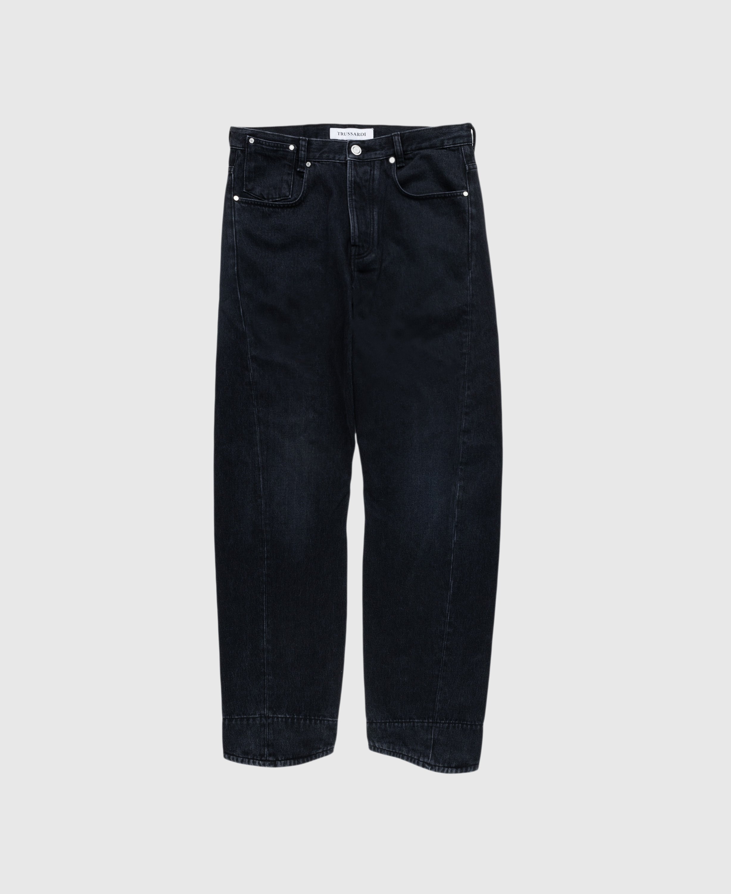 Trussardi - Five-Pocket Twisted Tapered Jeans Black Rigid - Clothing - Black - Image 1
