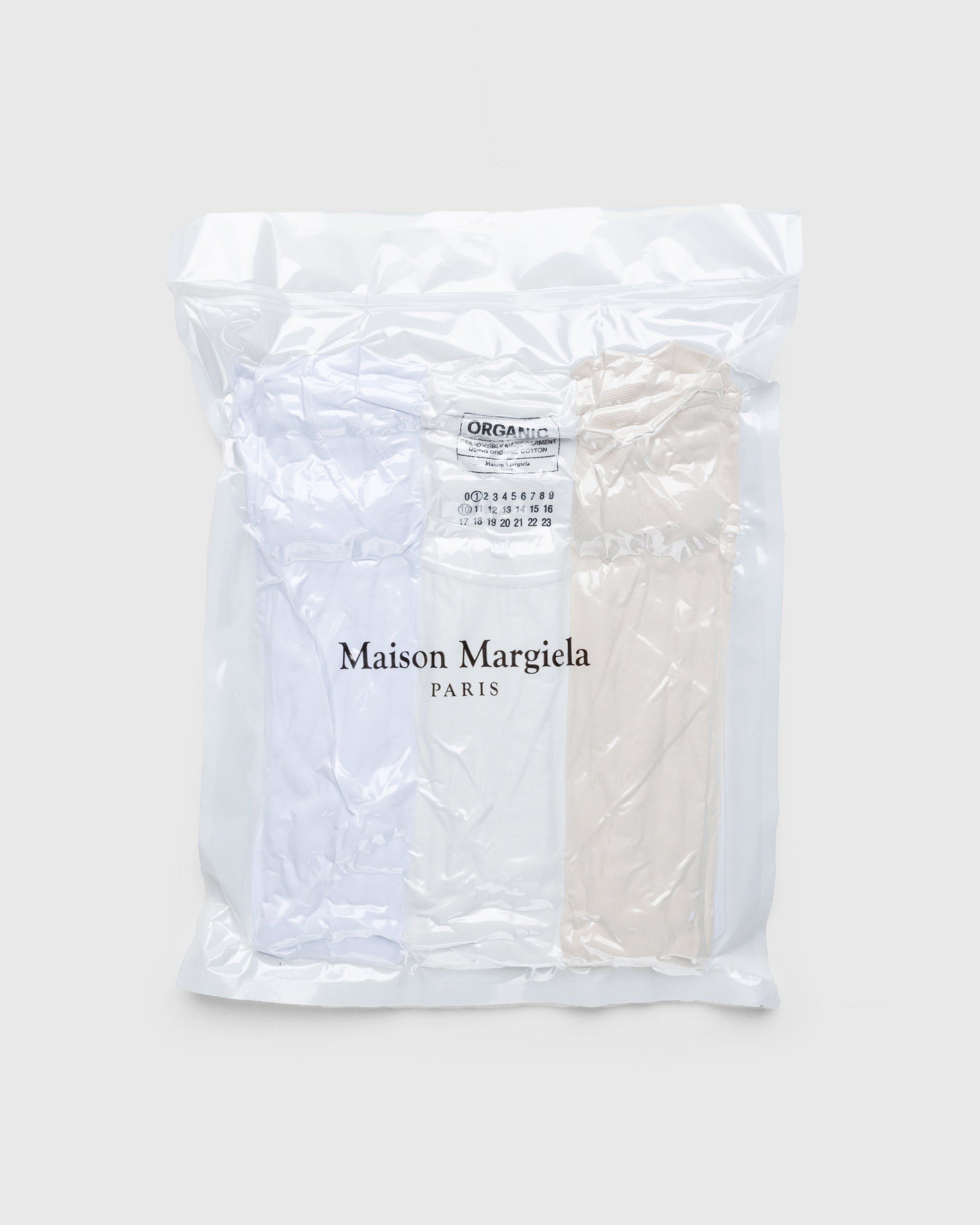Maison Margiela - T-Shirts Three Pack Cream - Clothing - Beige - Image 1