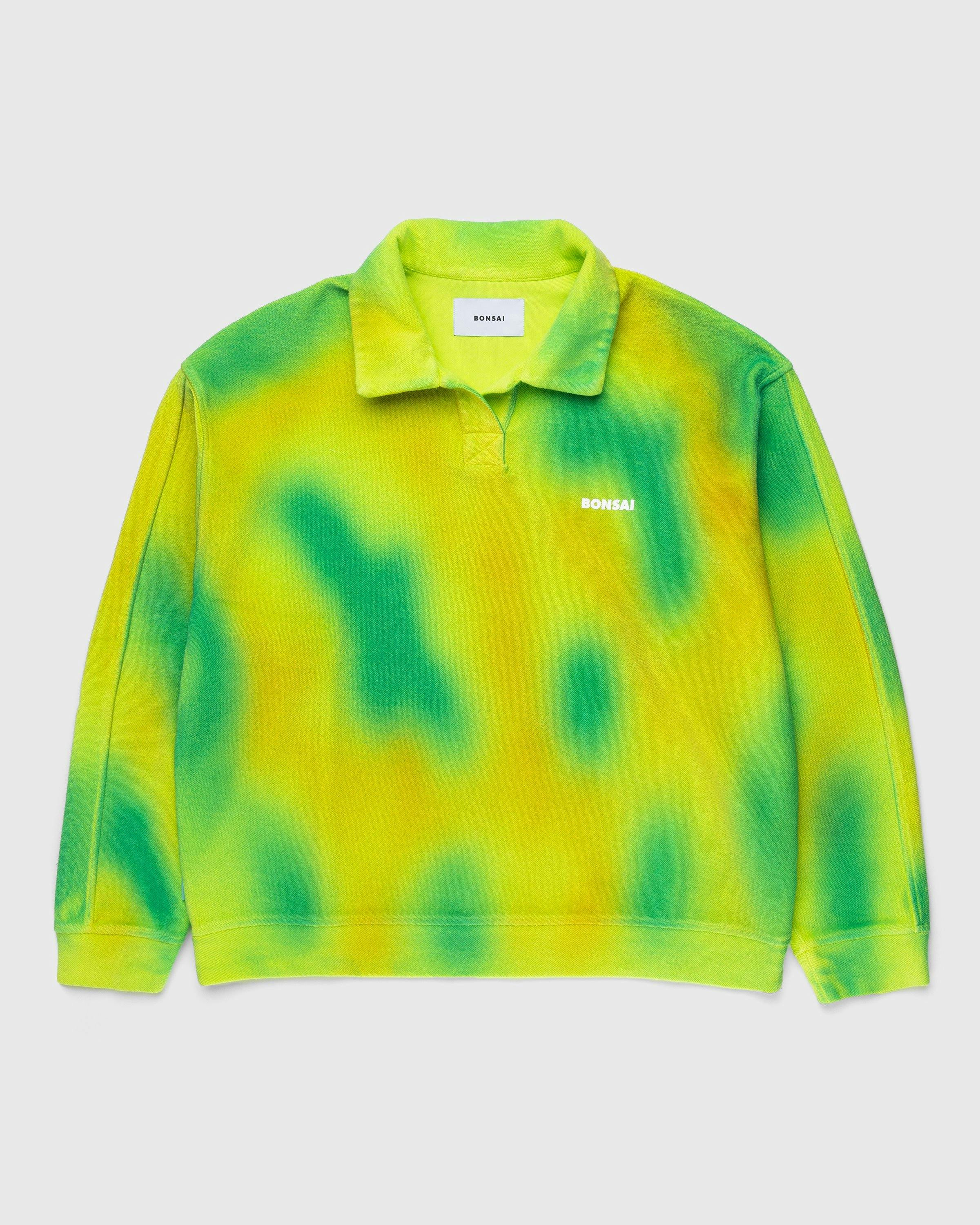 Bonsai - Spray Dyed Longsleeve Polo Yellow - Clothing - Yellow - Image 1