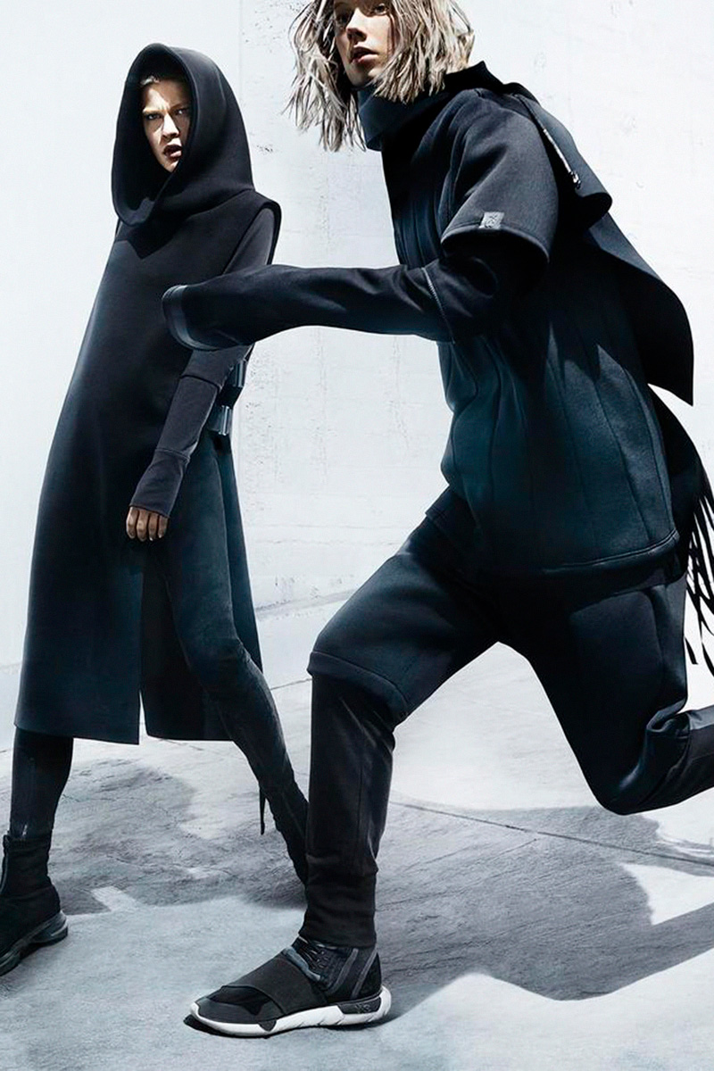 two models wearing Y-3 full contemporary athleisure
