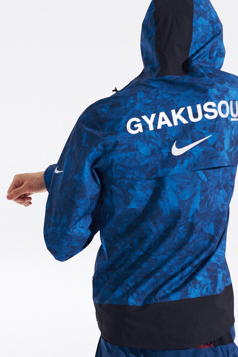 model wearing GYAKUSOU Nike collaboration