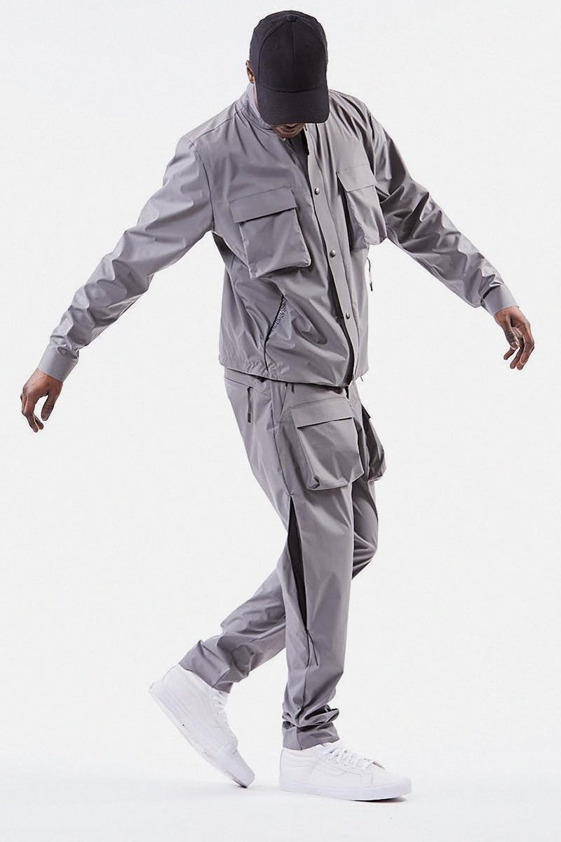 model wearing ISAORA gorpcore tracksuit