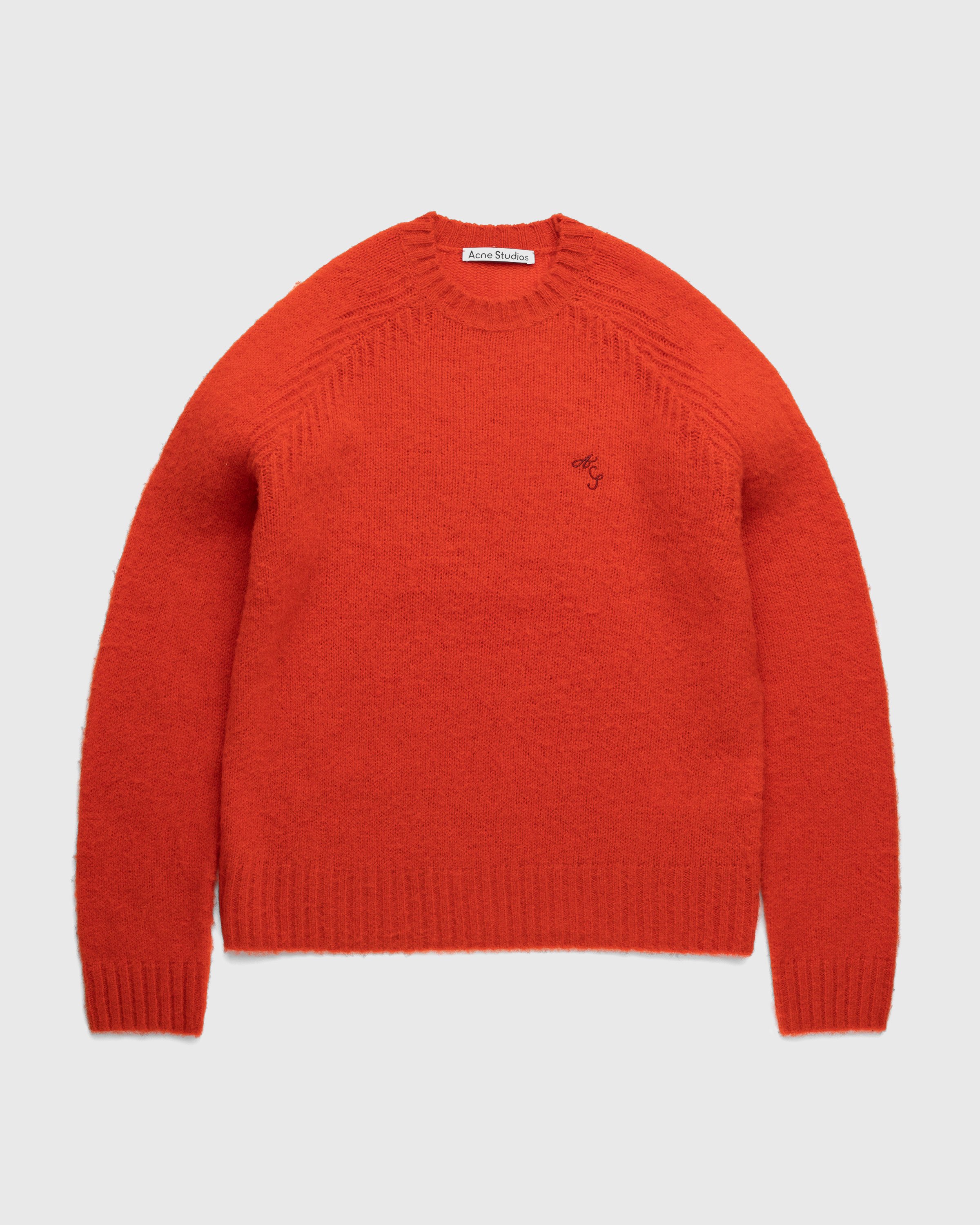 Acne Studios - Embroidered Crewneck Sweater Red - Clothing - Red - Image 1