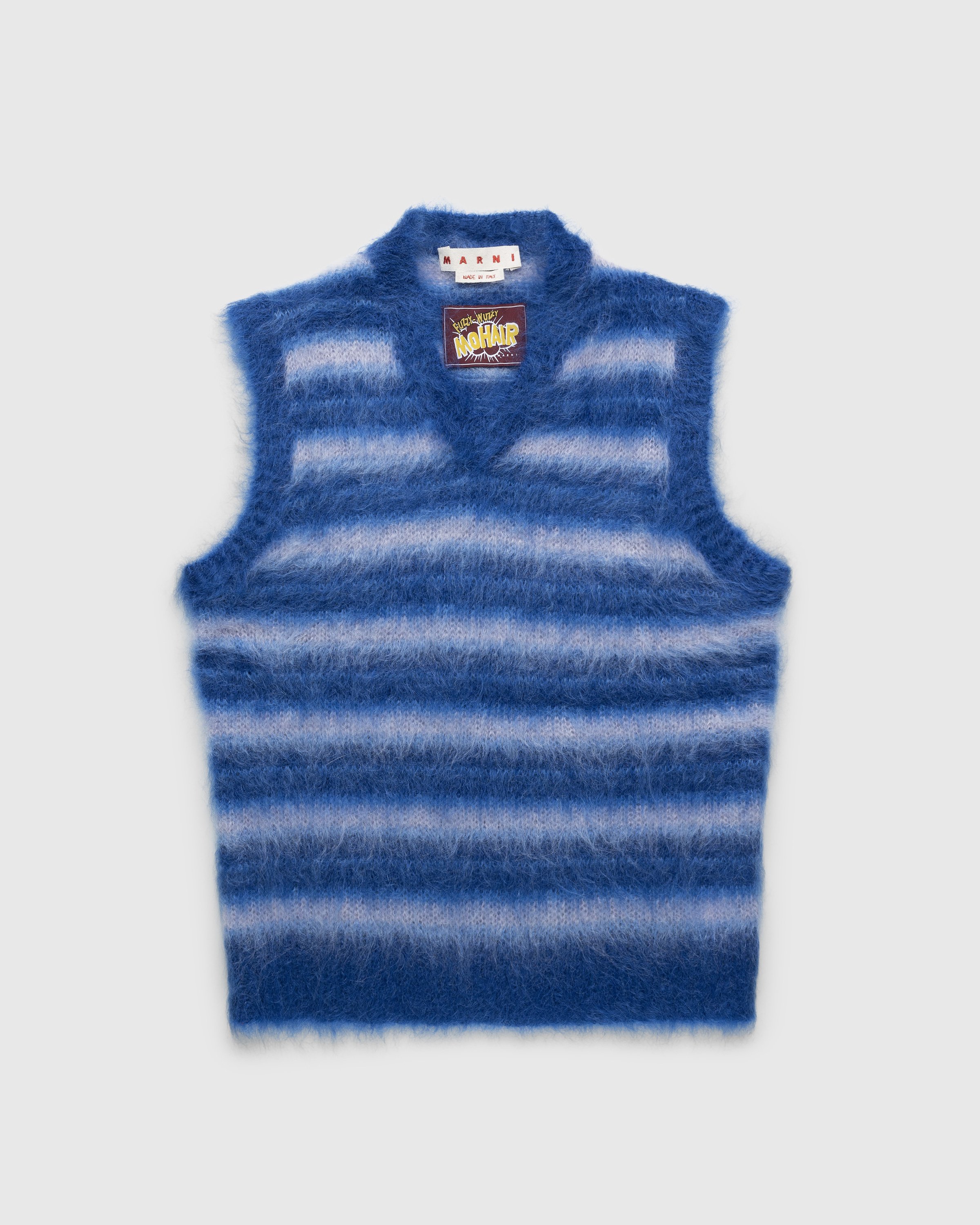 Marni - Striped V-Neck Sweater Vest Blue - Clothing - Blue - Image 1