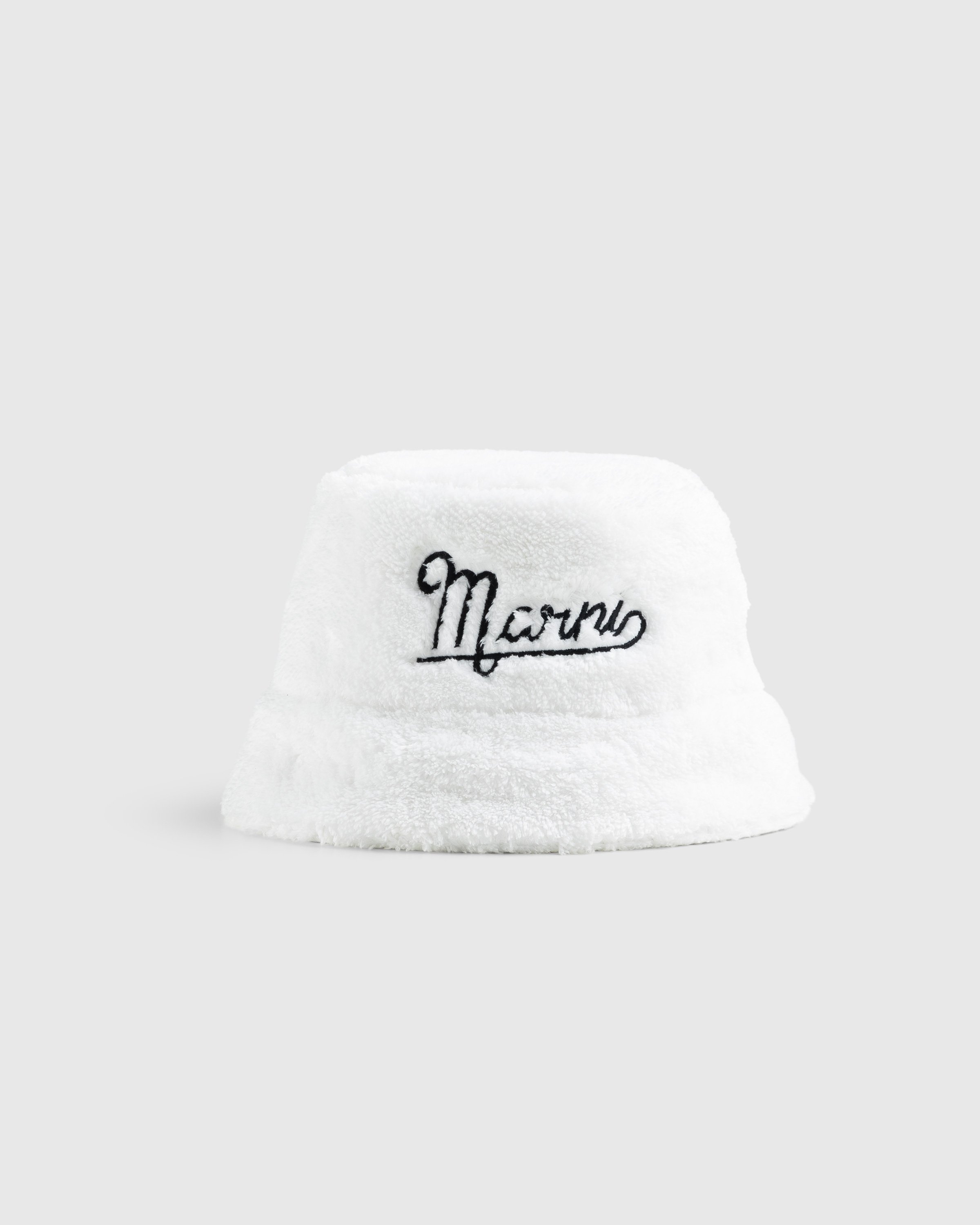 Marni - Terry Logo Bucket Hat White - Accessories - White - Image 1