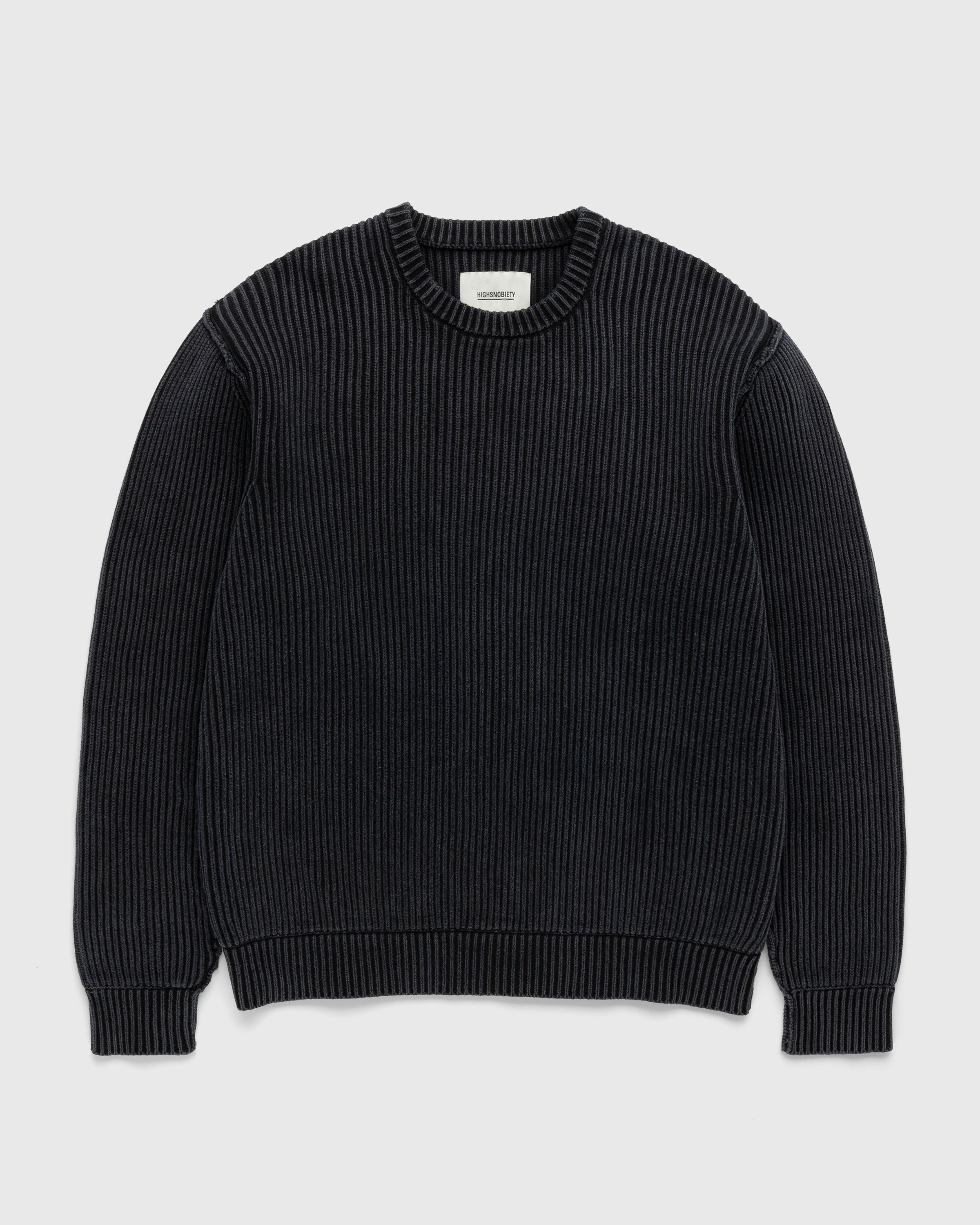Highsnobiety - Pigment Dyed Loose Knit Sweater Black - Clothing - Black - Image 1