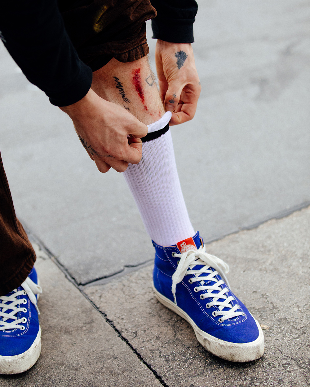Last Resort AB Blue high-top shoes