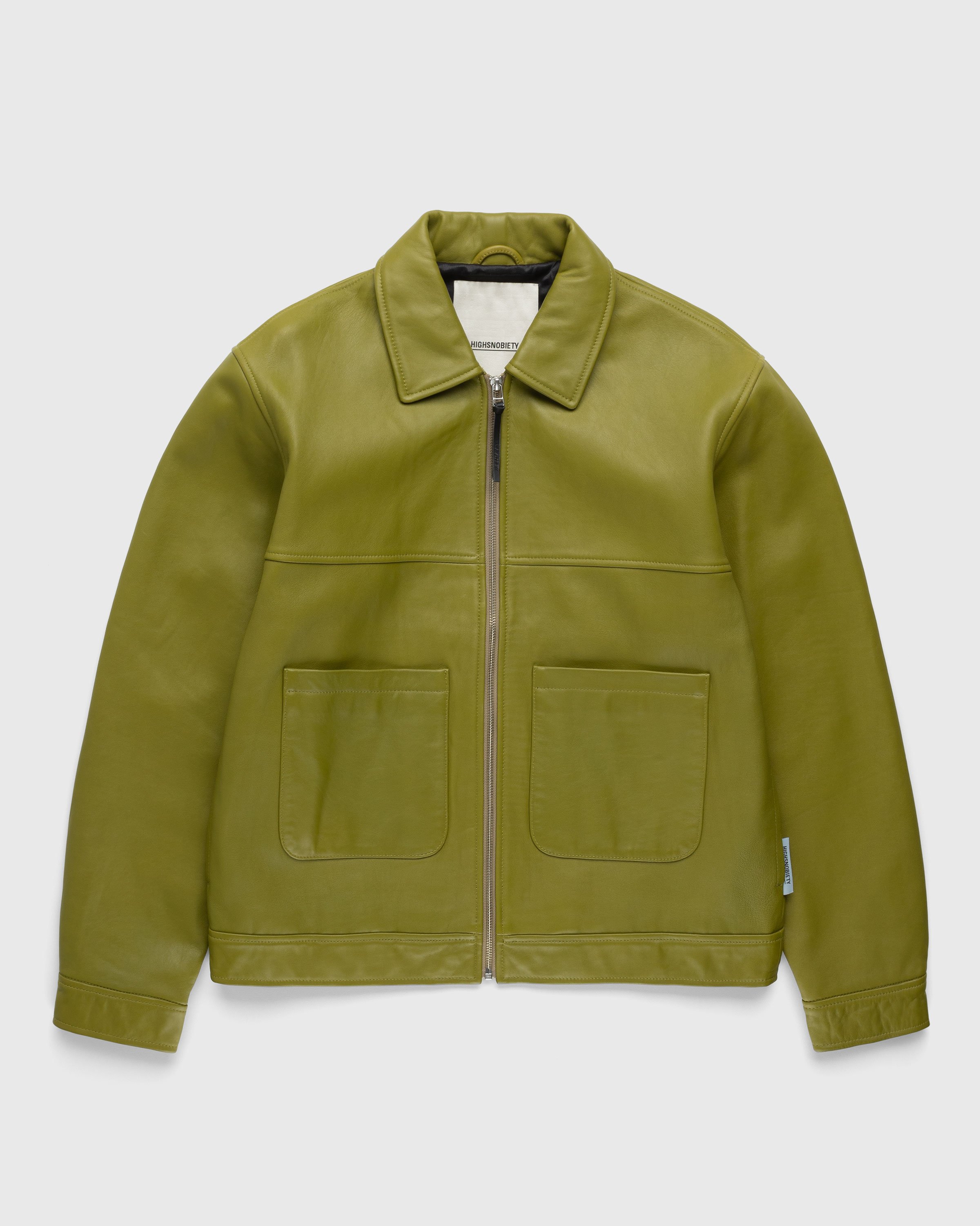 Highsnobiety - Leather Jacket Olive Green - Clothing - Green - Image 1