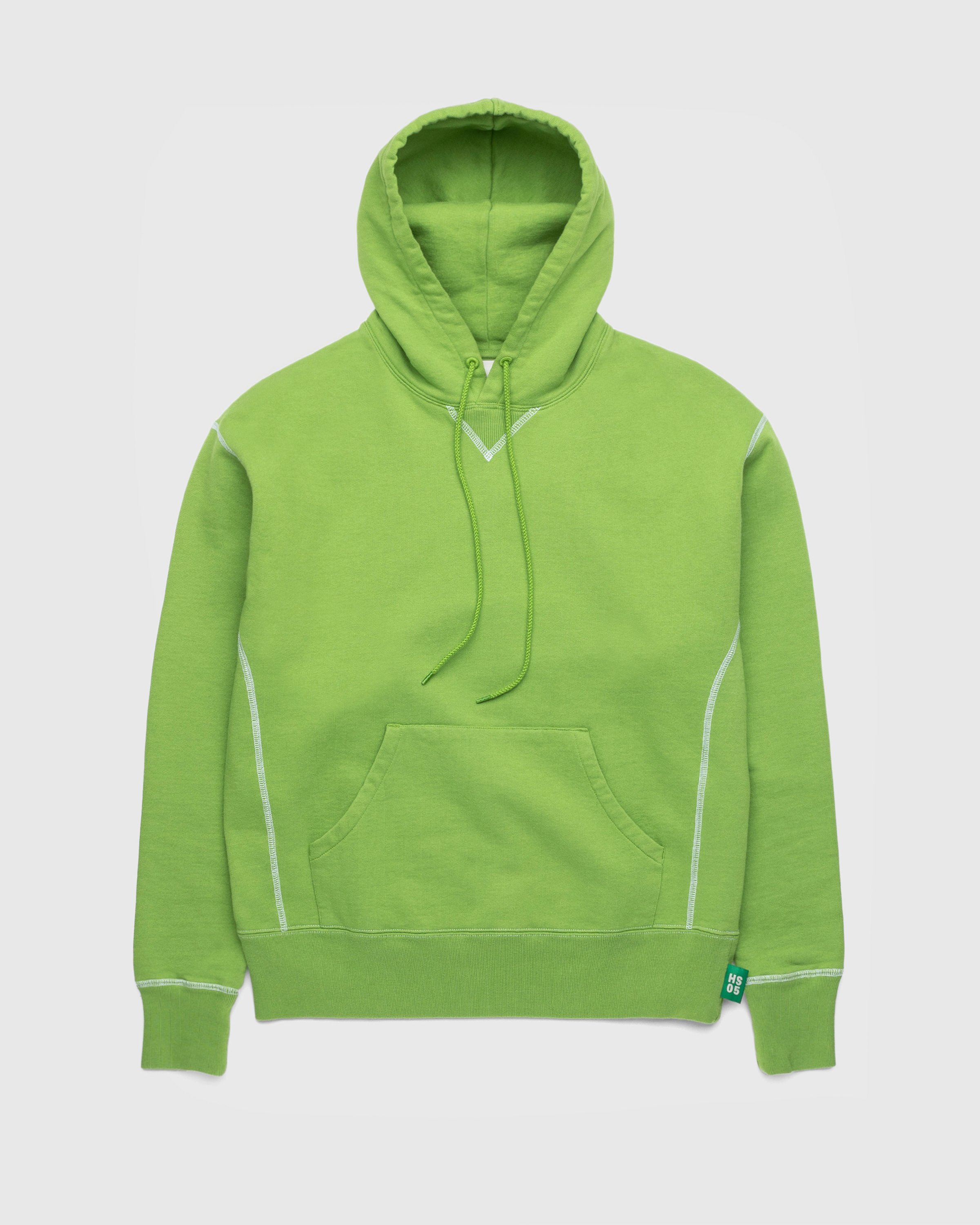 Highsnobiety - Contrast Stitch Fleece Hoodie Green - Clothing - Green - Image 1