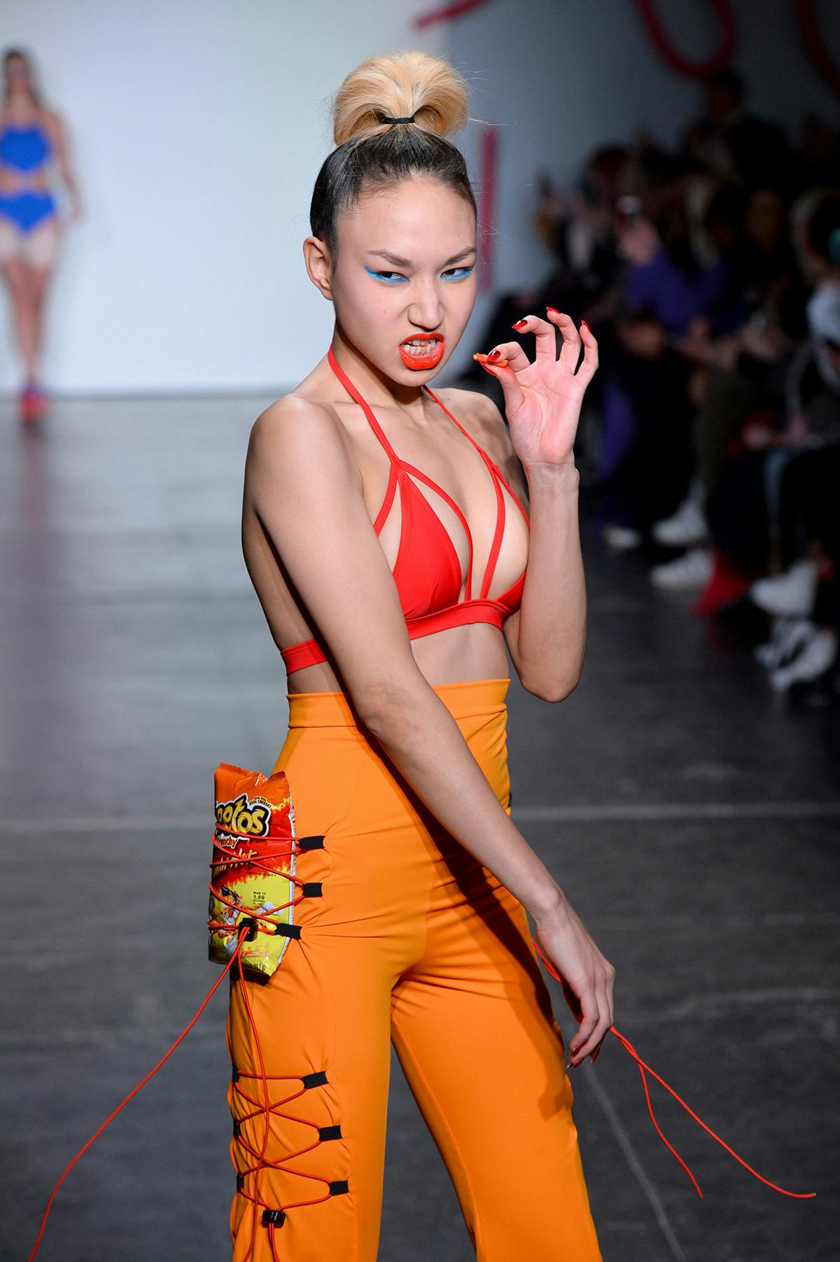 chromat nyfw fw18 Cheetos runway