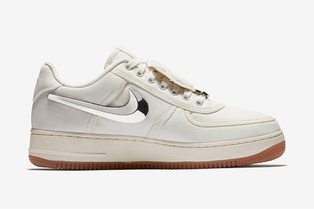 travis scott nike air force 1 sail release date price