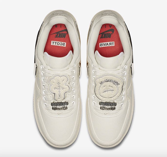 travis scott nike air force 1 sail release date price