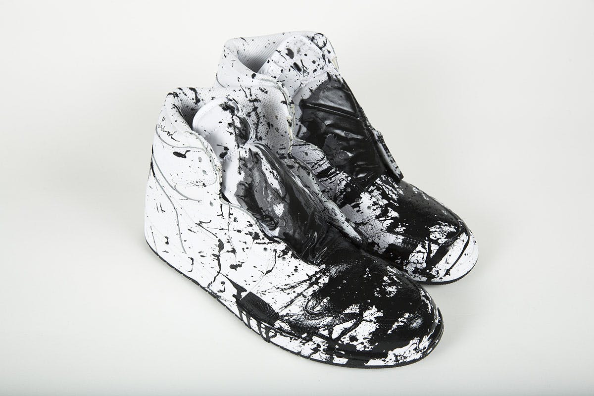 limited sneakers art charity auction Project Blitz dj am mr brainwash
