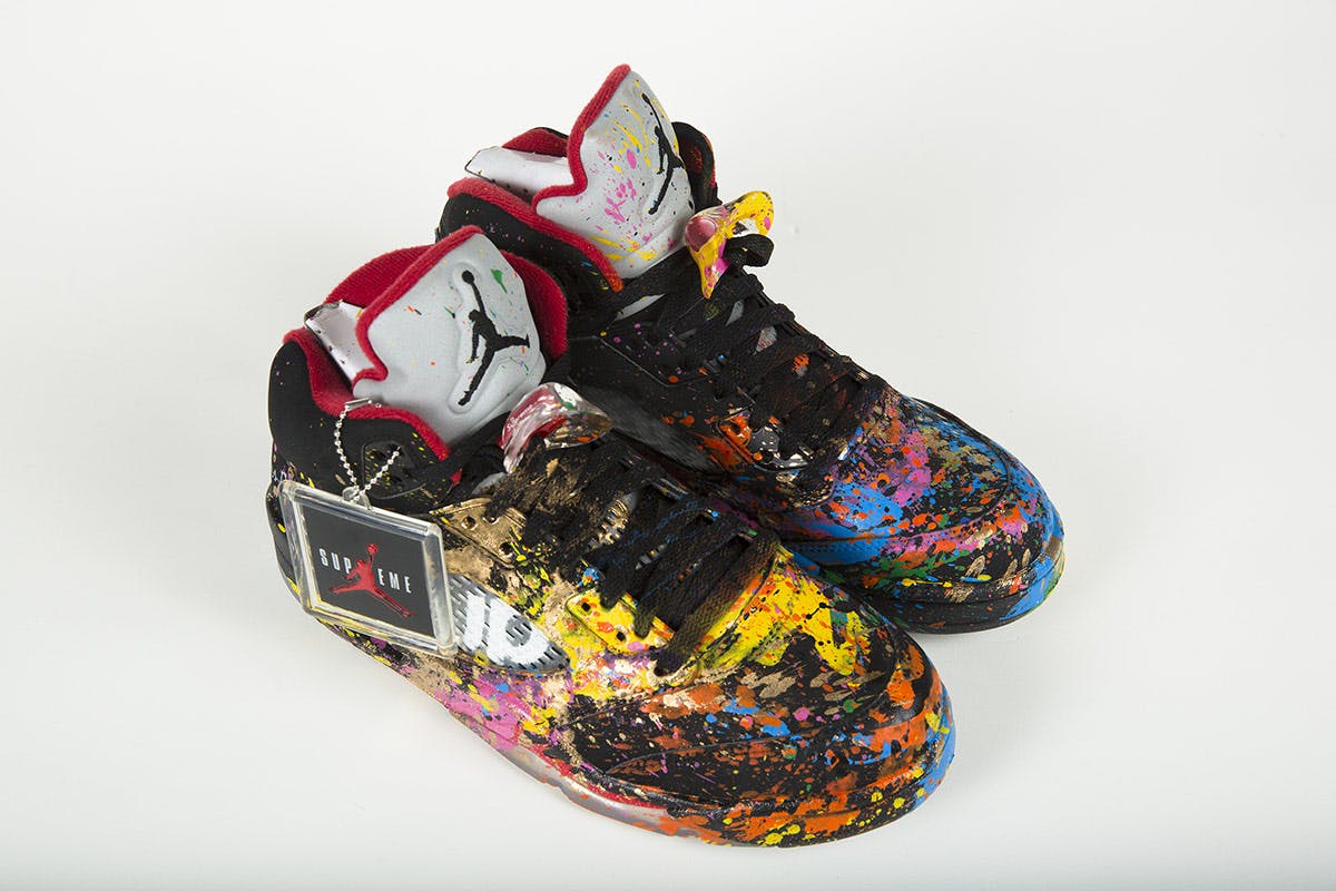 limited sneakers art charity auction Project Blitz dj am mr brainwash