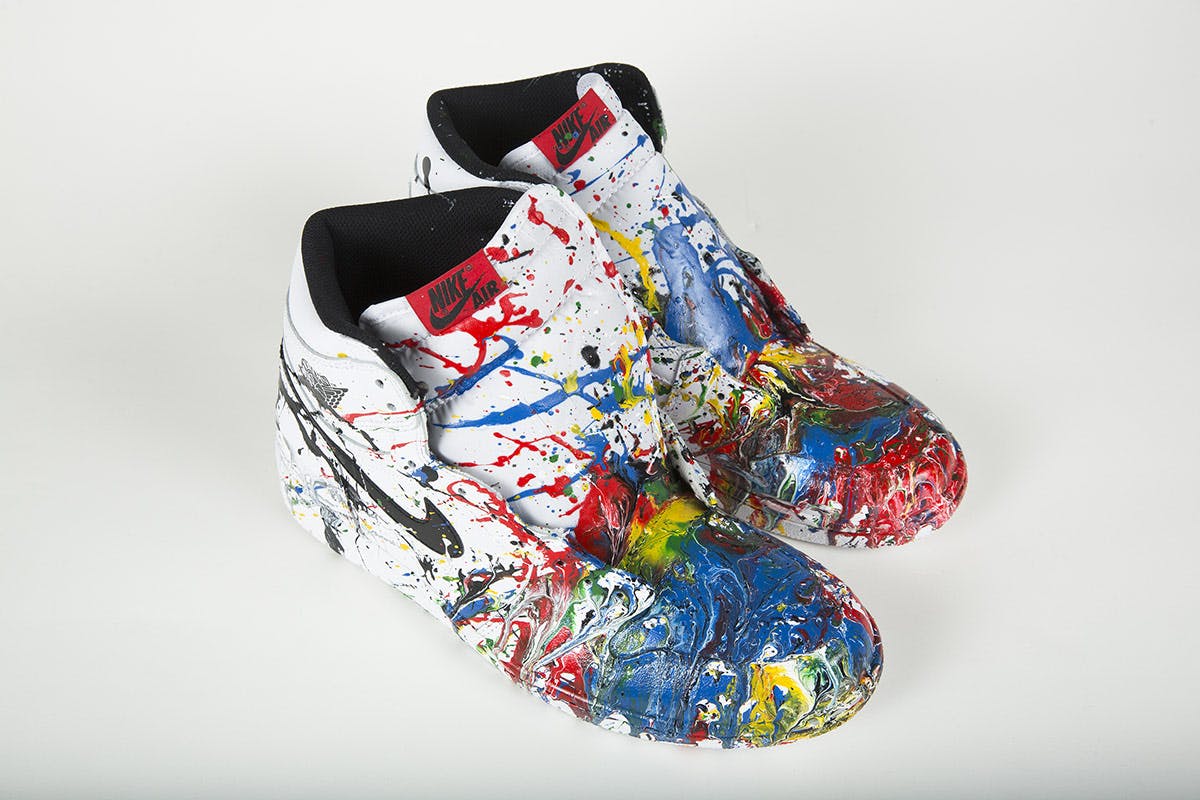 limited sneakers art charity auction Project Blitz dj am mr brainwash