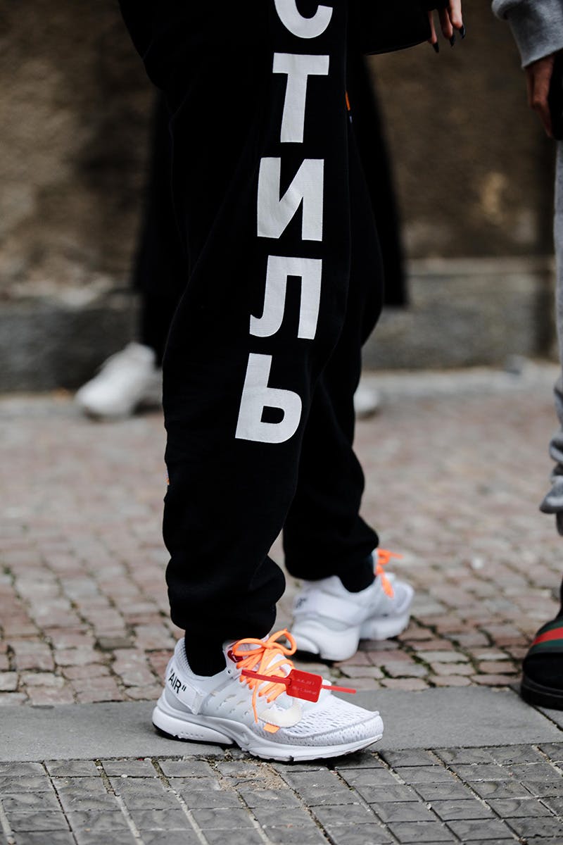 prague fashion week ss19 sneaker street style Nike virgil abloh
