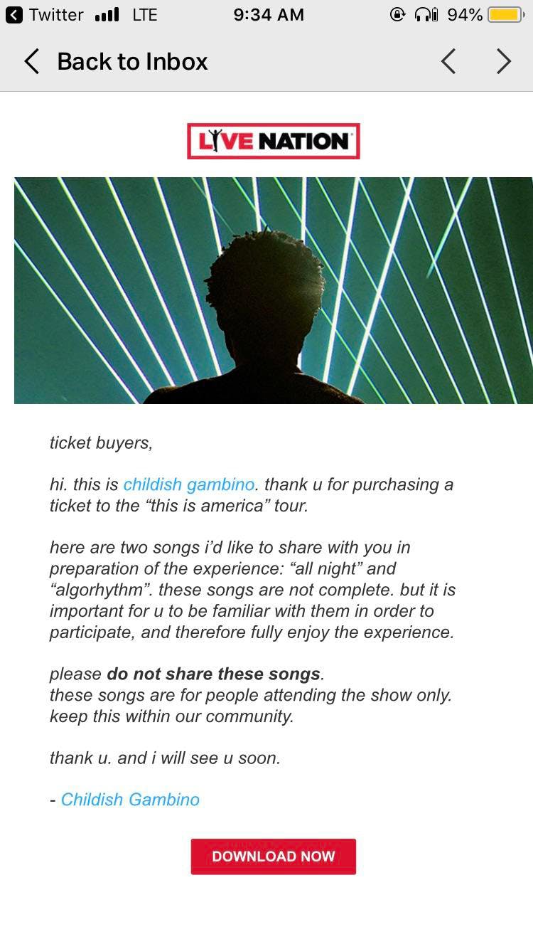 childish gambino gifted songs to fans donald glover