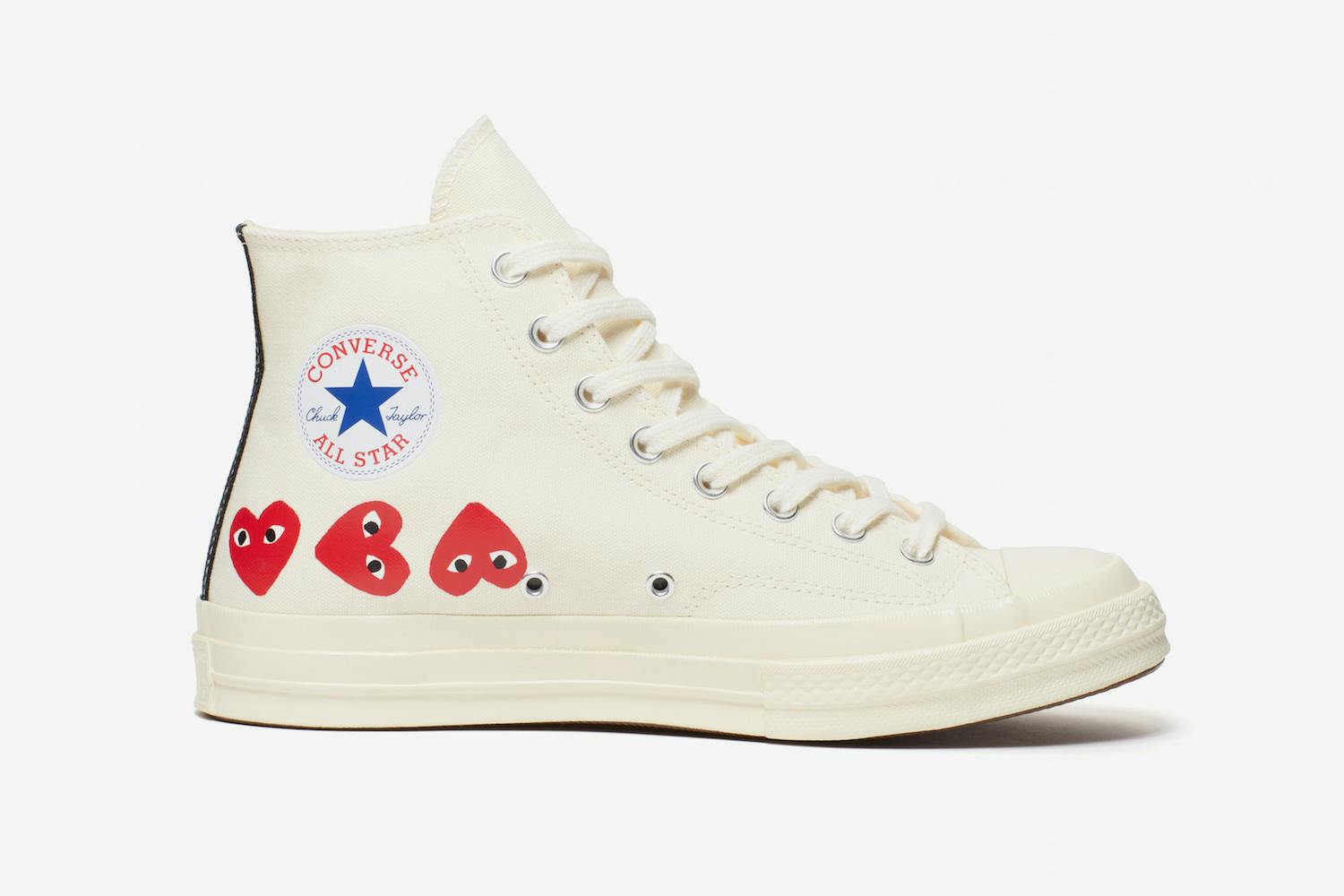 høj overførsel strukturelt CdG PLAY x Converse Chuck Taylor All Star 70 "Multi Heart": Where to Cop