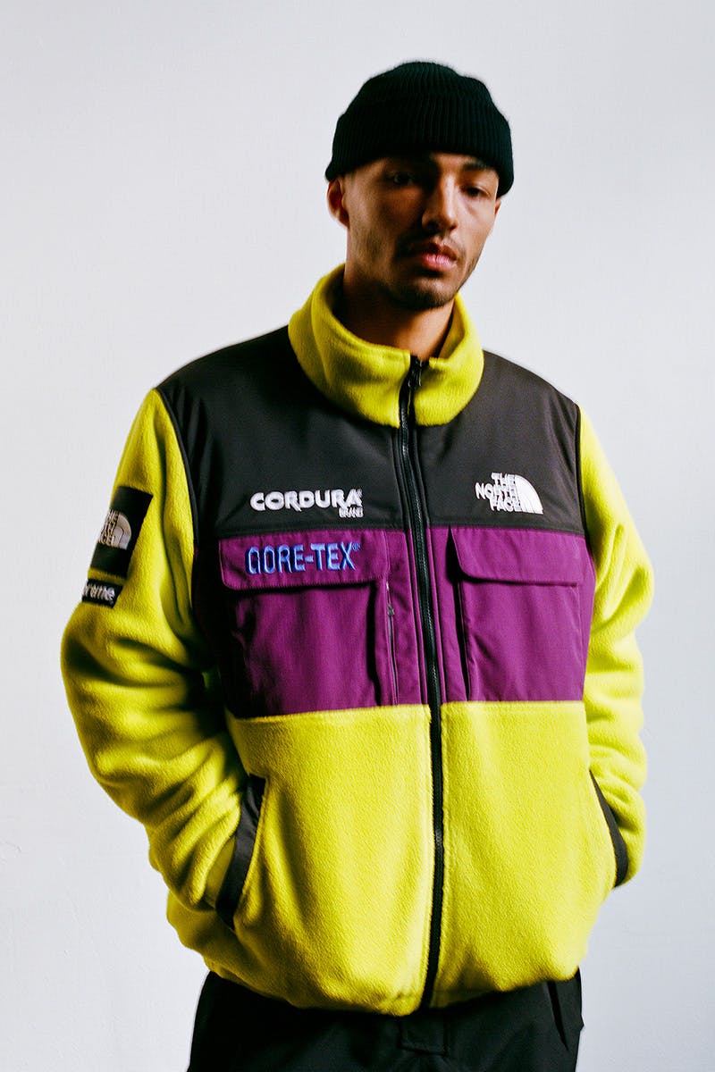 Supreme X North Face Mountain Expedition Jacket Size Small FW 2018 Purple/ Yellow