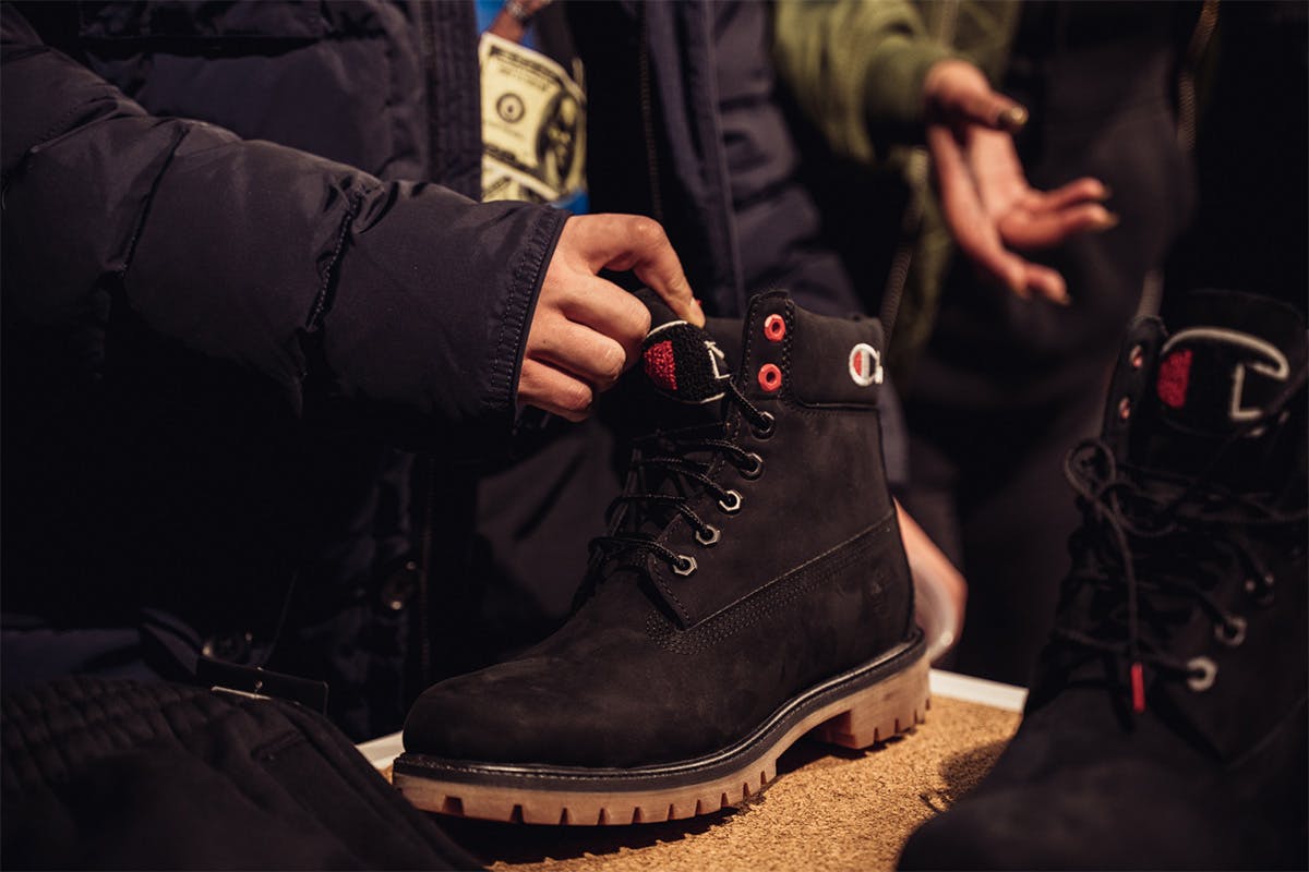 champion x timberland collab event wrap up foot locker