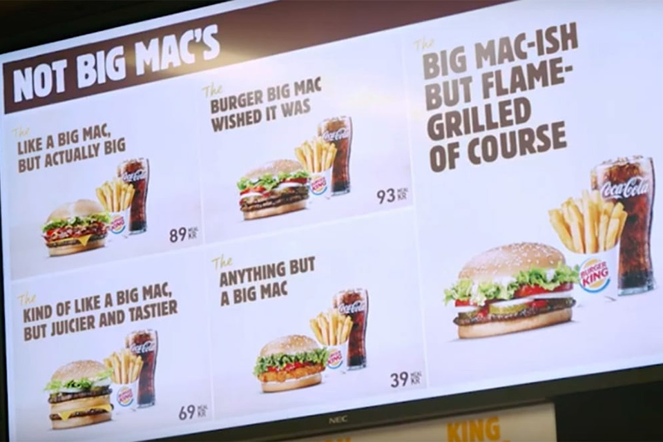burger king mocks mcdonalds big mac mcdonald's