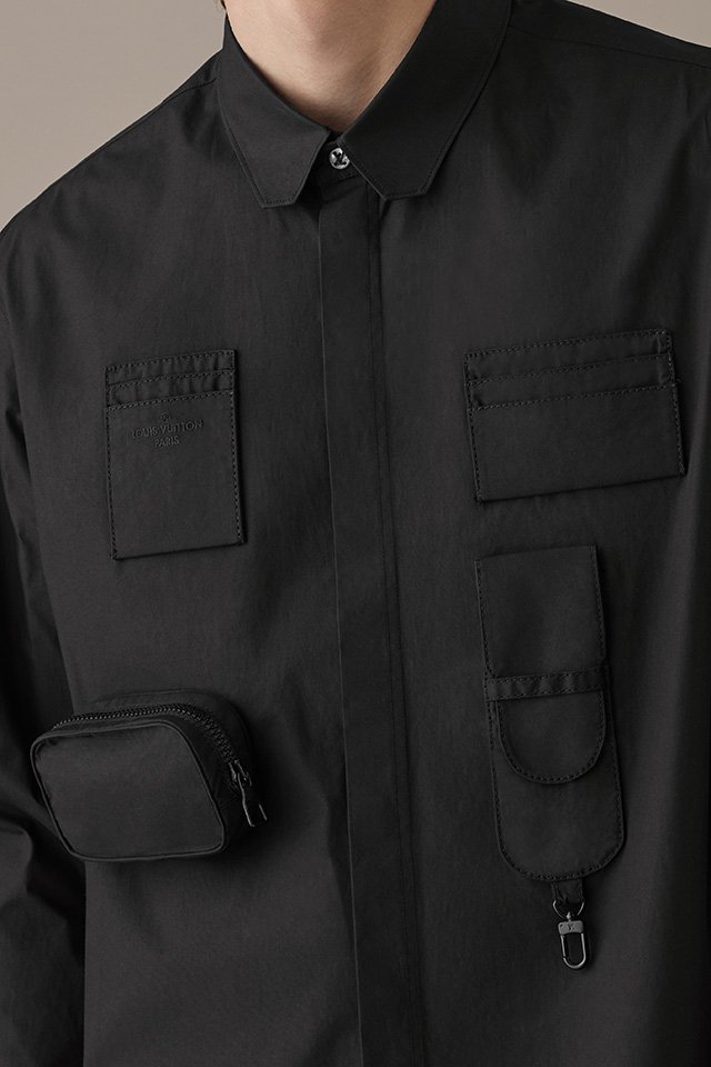 Louis Vuitton Louis Vuitton Staples Edition Multi Pockets Utility Shirt, Black, S