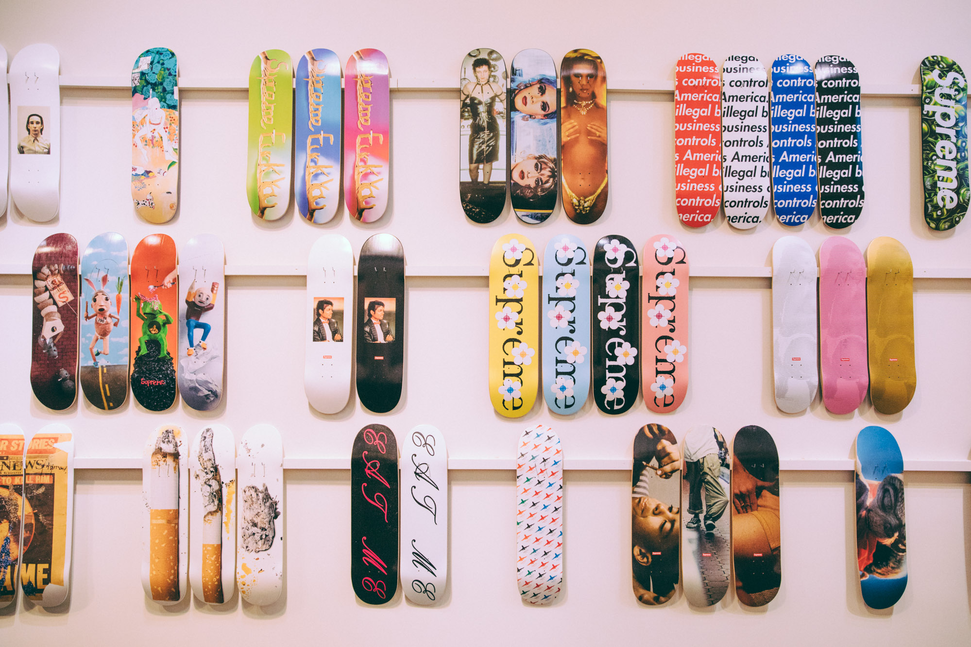Jeff Koons Set of 3 Supreme Skateboard Decks for Sale