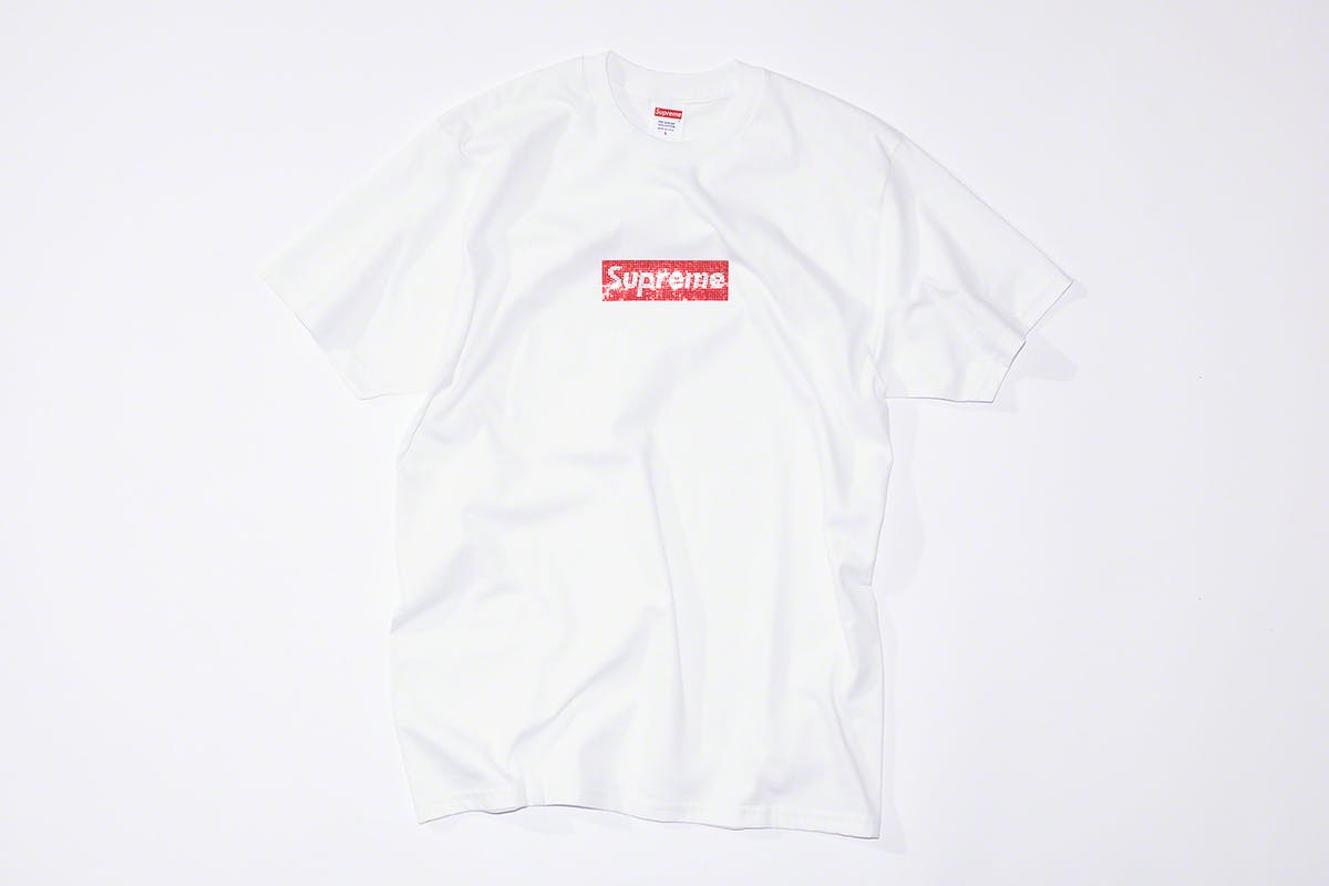 Supreme x Swarovski box logo tee