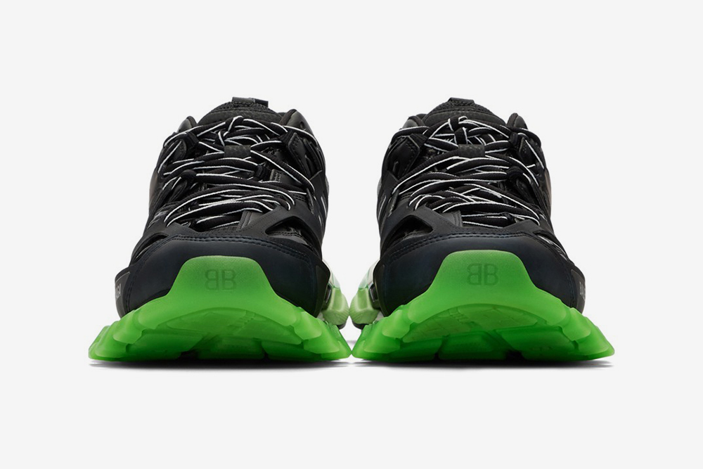 balenciaga track trainers black neon green release date price
