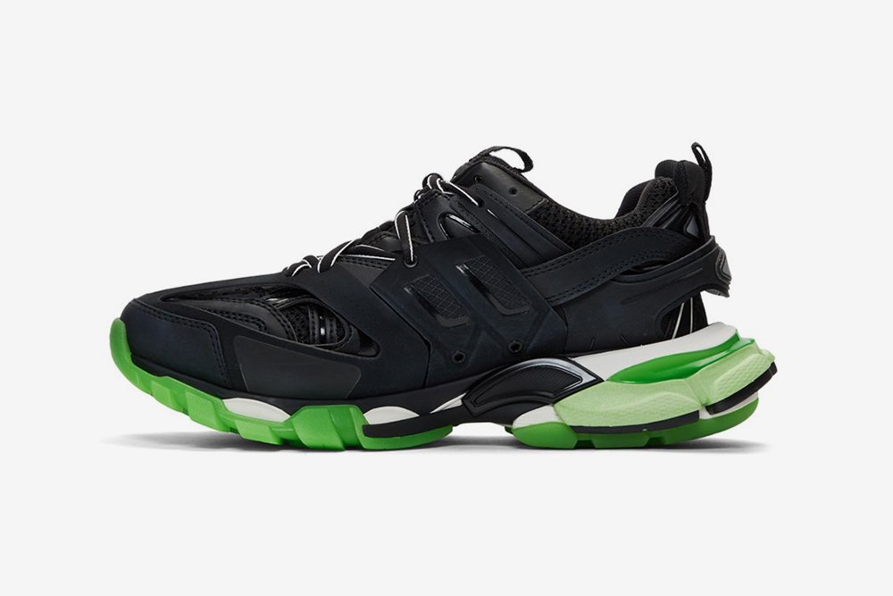 balenciaga track trainers black neon green release date price