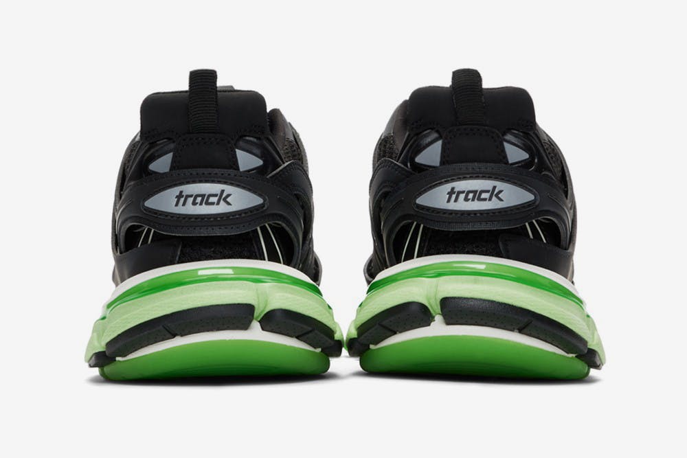 balenciaga track trainers black neon green release date price