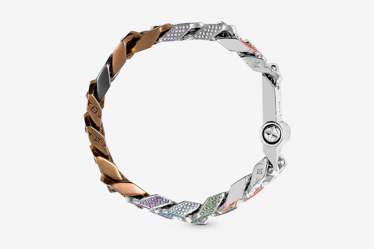 $2200 Louis Vuitton Men's Bracelet made of WHAT? Chain Link Patches Bracelet  REVIEW (Virgil)! 