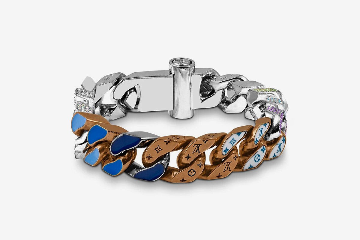 Louis Vuitton x Virgil Abloh Monogram Chain Link Bracelet - Blue, Silver-Tone  Metal Link, Bracelets - LOU778989