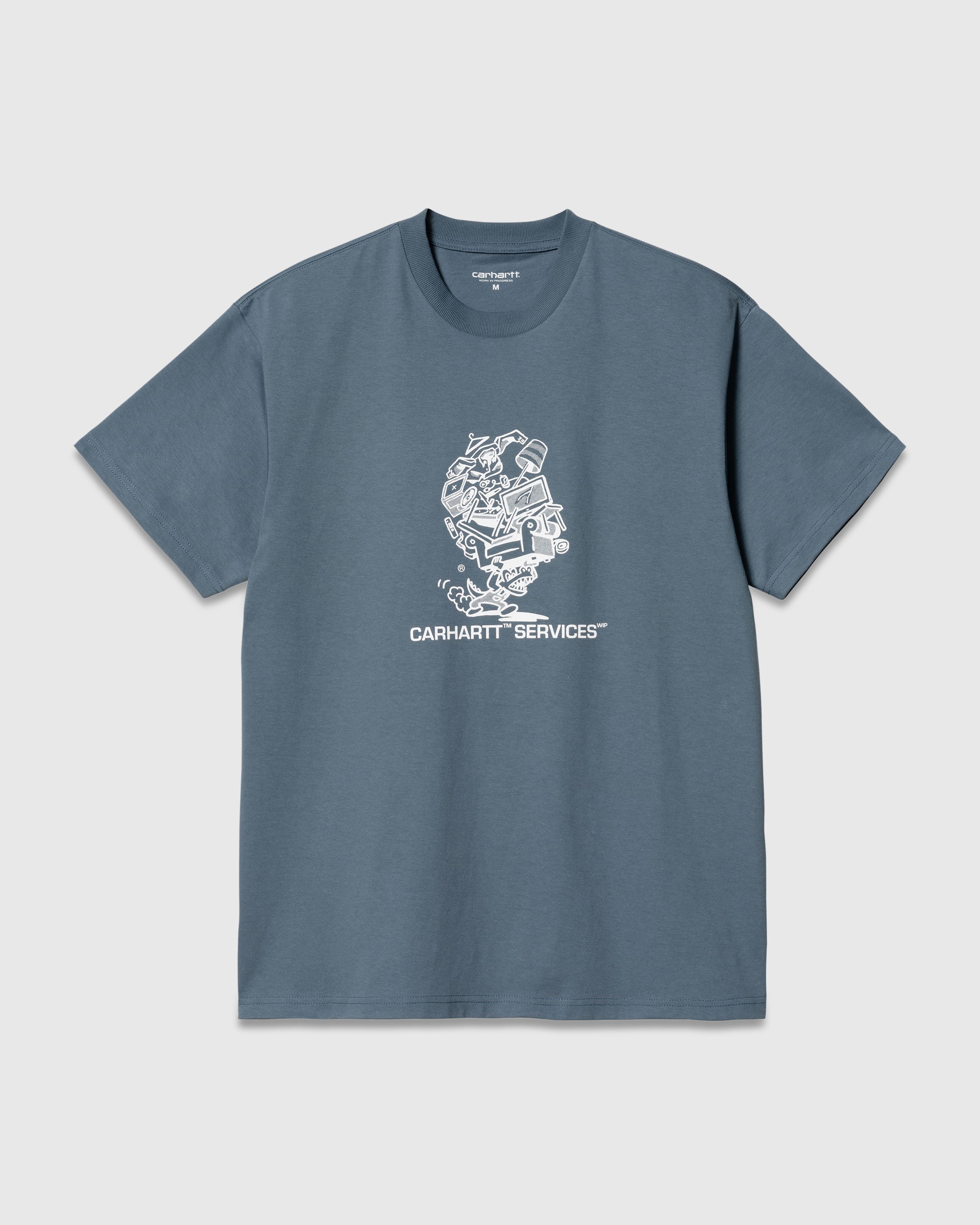 Carhartt WIP - Moving Service T-Shirt Storm Blue - Clothing - Blue - Image 1