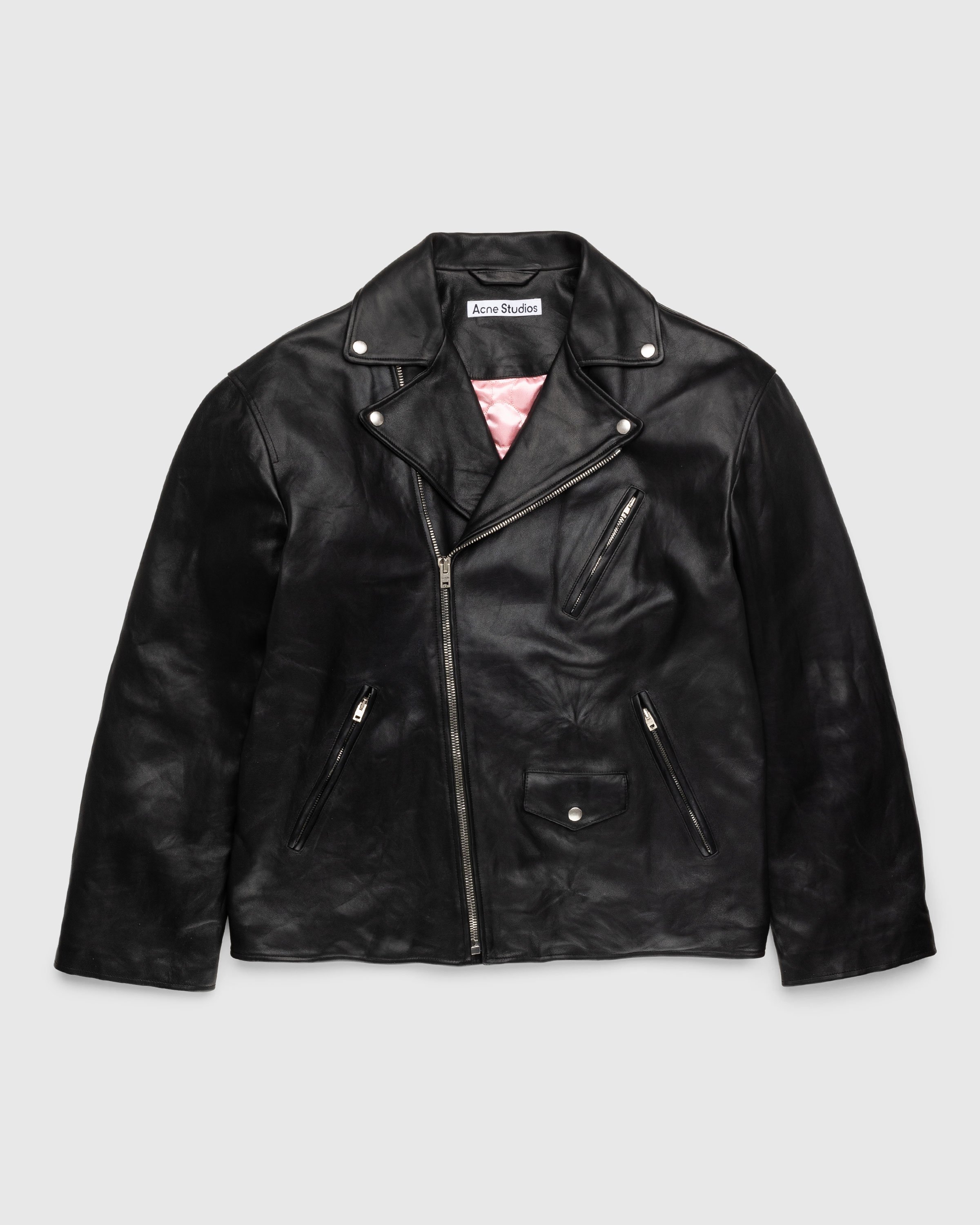 Acne Studios - Distressed Leather Jacket Black - Clothing - Black - Image 1