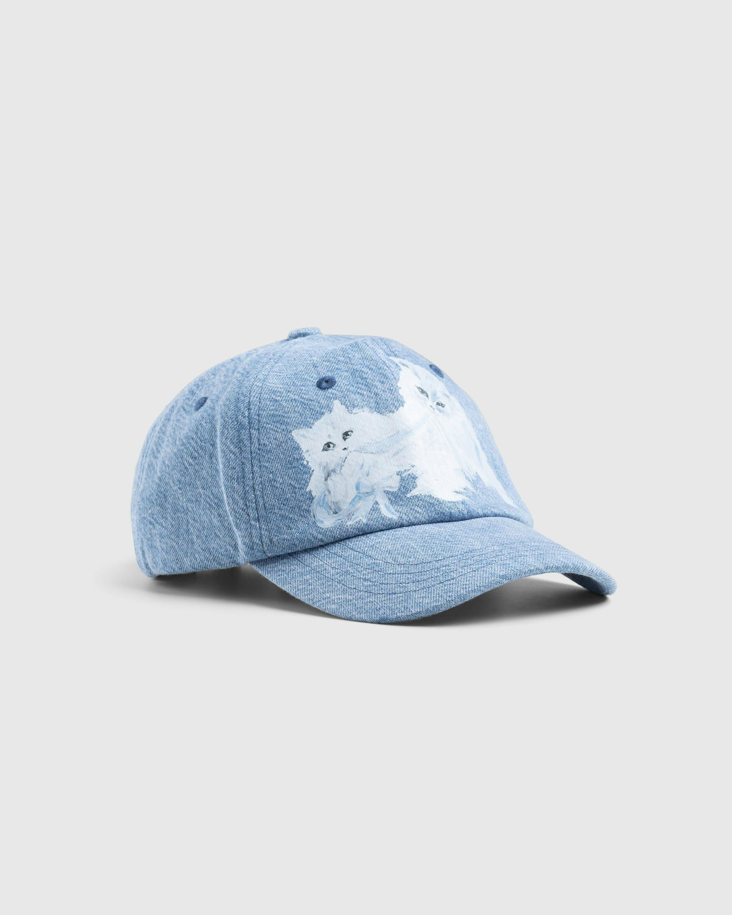 Acne Studios - Cat Print Denim Cap Blue - Accessories - Blue - Image 1