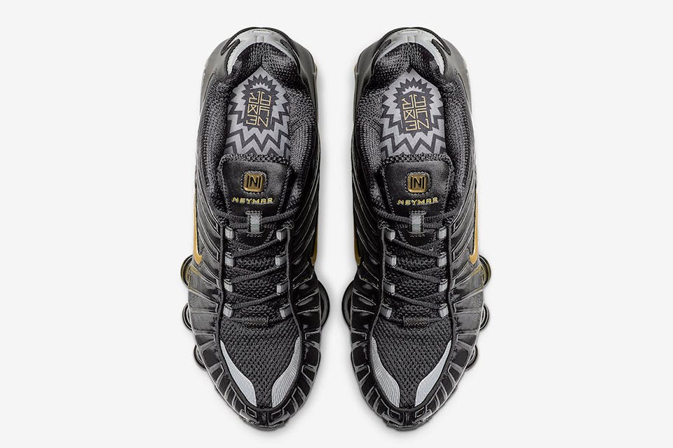 neymar nike shox tl black gold release date price