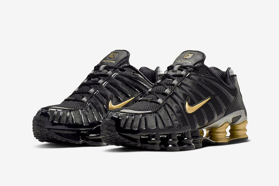 neymar nike shox tl black gold release date price