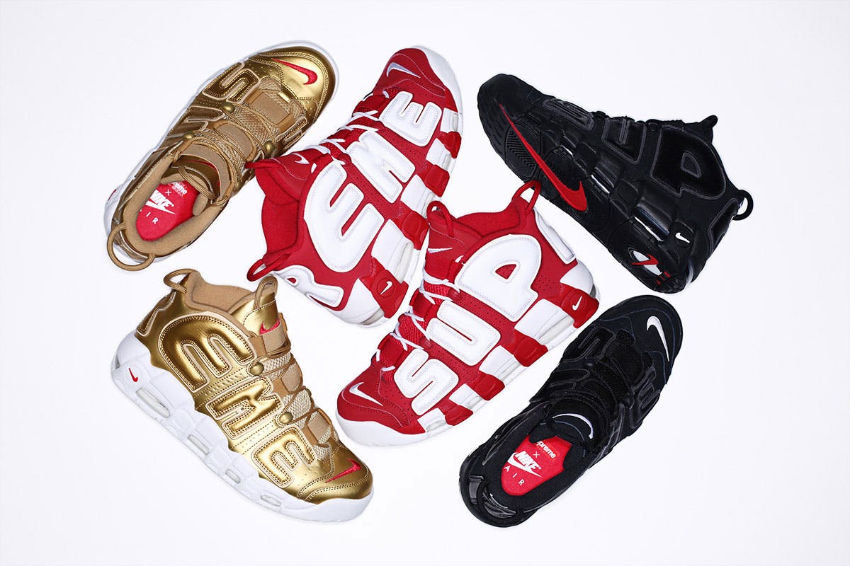 nike supreme collab history uptempo comme des garcons