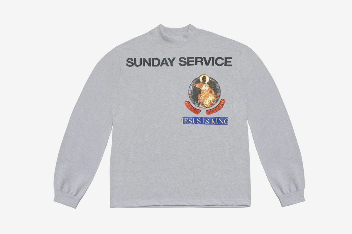 Kanye West Jesus Is King grey long sleeve T-shirt